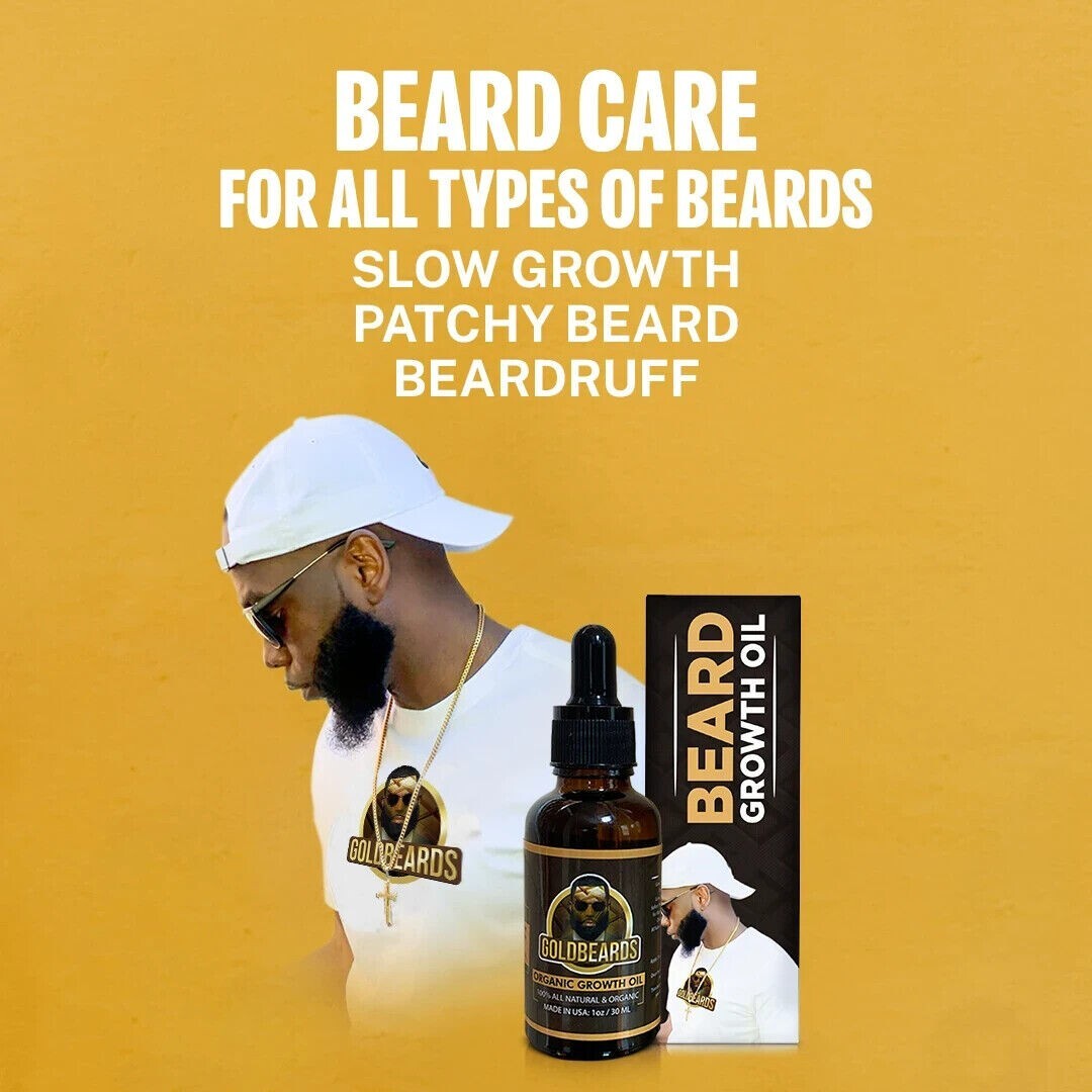 GOLDBEARDS Beard Growth Oil Fast Grow Beard Mustache Hair oil for Men Organic