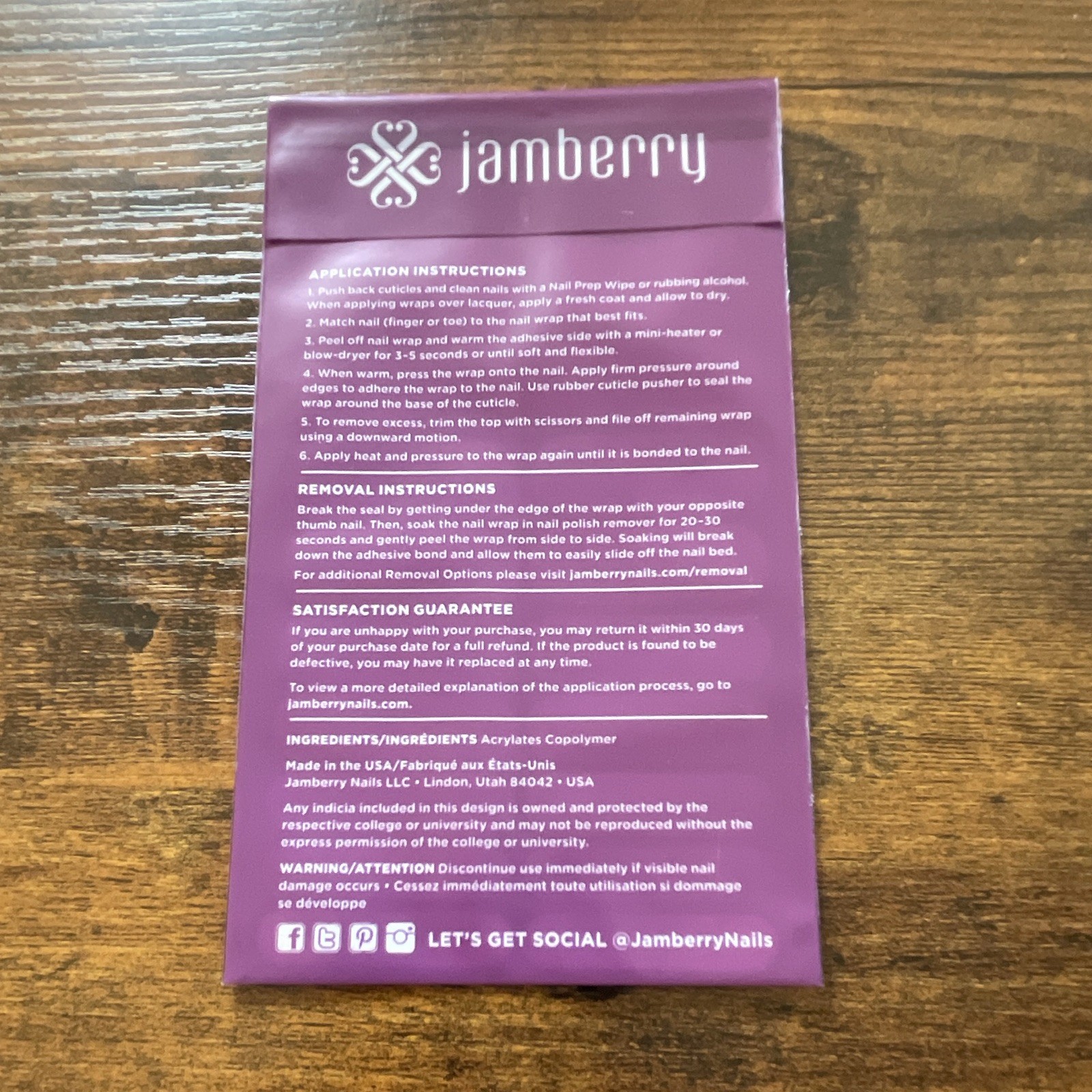 Jamberry Self-Adhesive Glitter Nail Wraps Pink/Purple Floral Full Wrap Nail Art