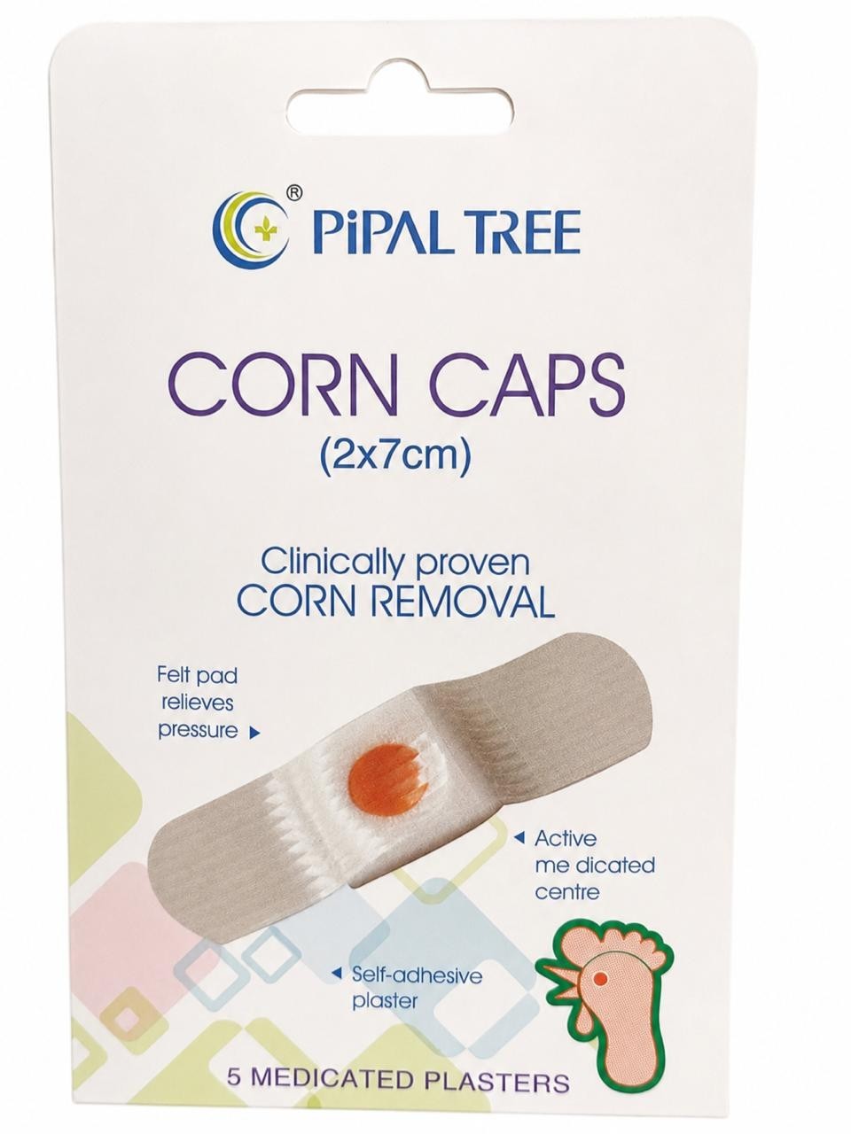 PiPALTREE Medicated Corn Caps 5 Pack Callus Remover Foot Pain Relief Plasters