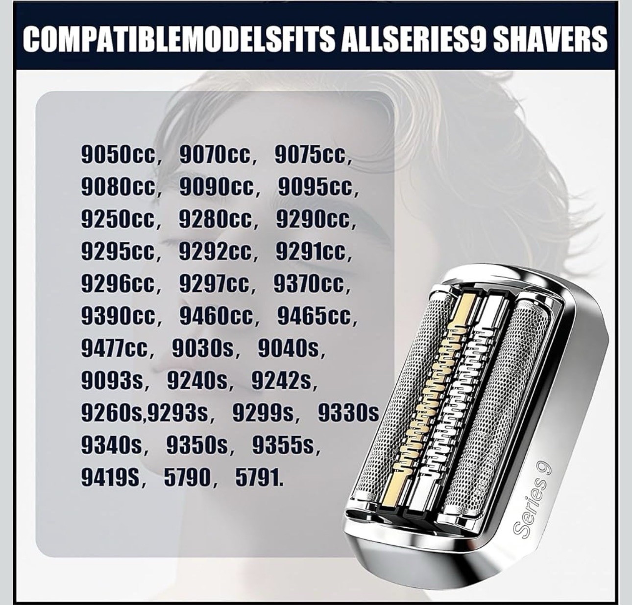 92S Replacement Shaver Head Compatible with Braun 9 Series Foil Shaver