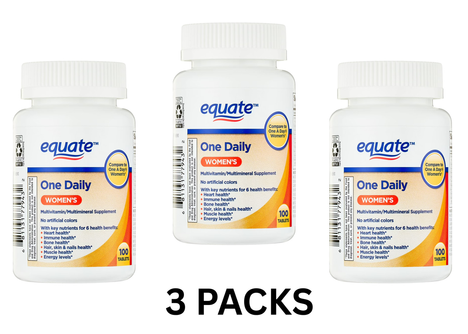 Equate One Daily Women’S Tablets Multivitamin/Multimineral Supplement, 100 Count