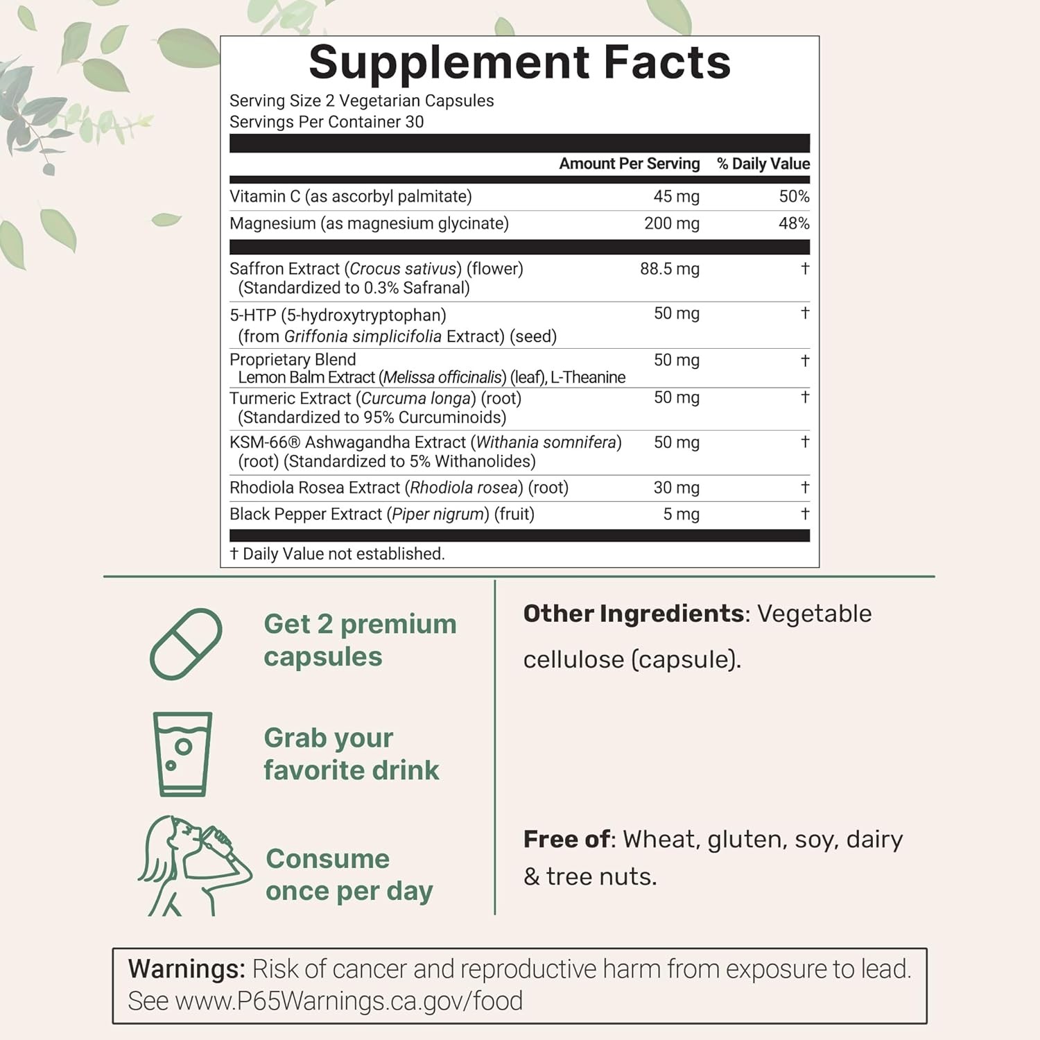Micro Ingredients Saffron+ Advanced Supplements, 60 Veggie Capsules ?C 10-in-1