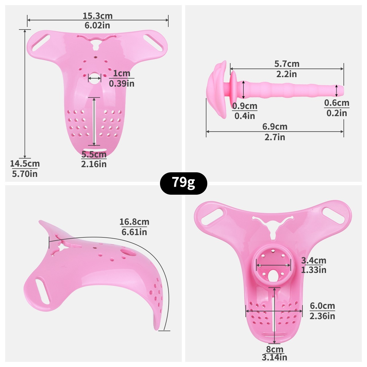 Sissy Chastity Cage ABS Resin Negative Restraint Device Locking Belt for Male US