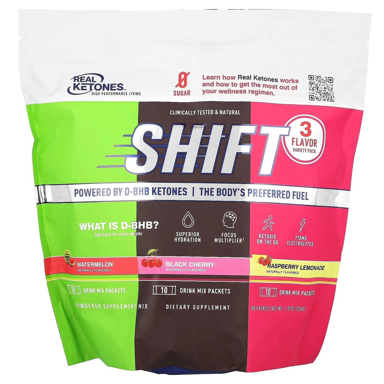 Real Ketones BHB SHIFT Variety Pack, 3 Flavors, Pick Your Flavor, Exp 28