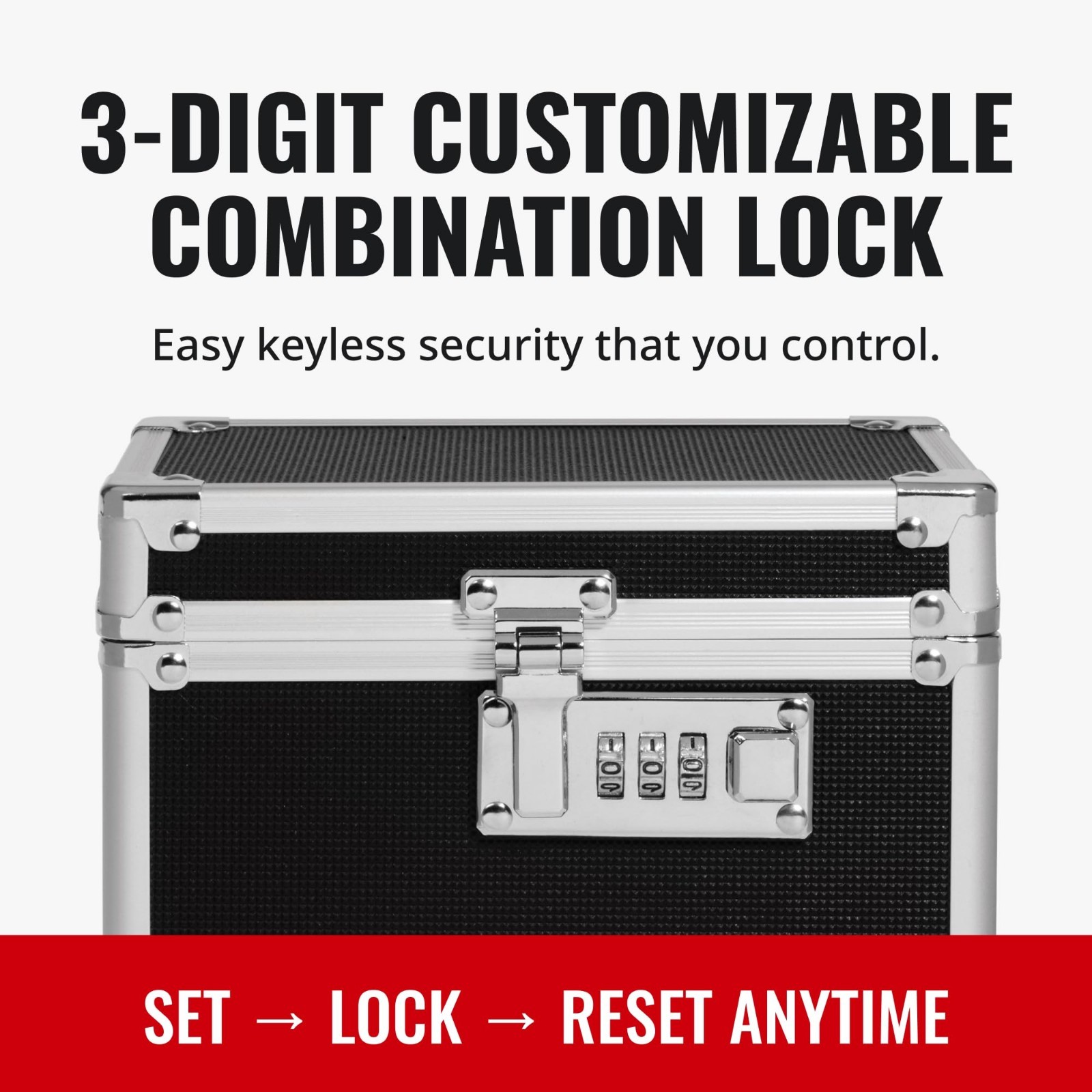 Secure Locking Medicine Box with Combination Lock – Metal Safe for Pills & Valua