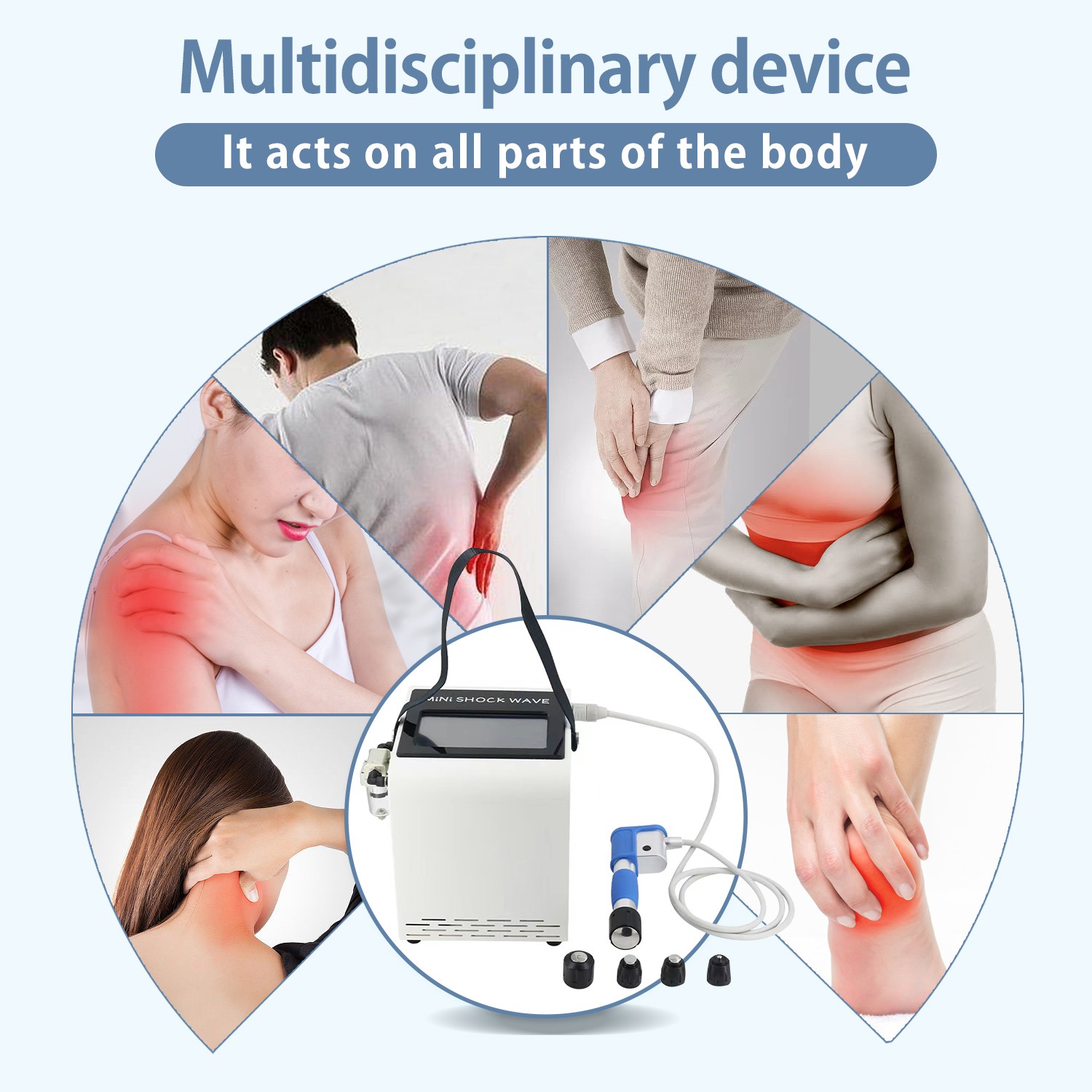 8 Bar Pneumatic ED Shockwave Therapy Machine Pain Relief Massage ED Treatment US