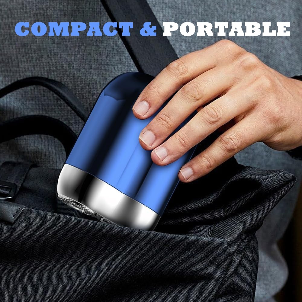 Mini Electric Shaver Dual Head, Portable Rechargeable Razor, Waterproof Washable