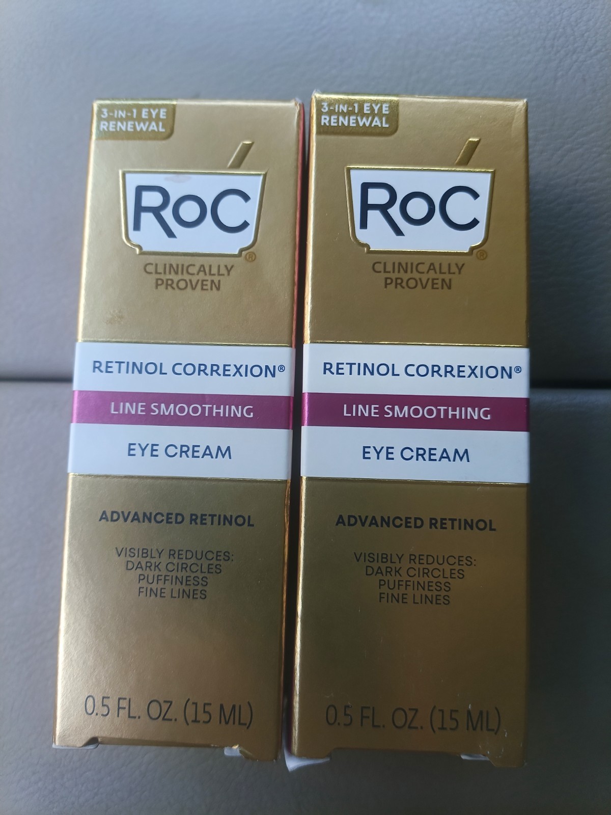 (2PACK) ROC Retinol Correxion Line Smoothing Anti-Aging 0.5 Fl Oz Eye Cream