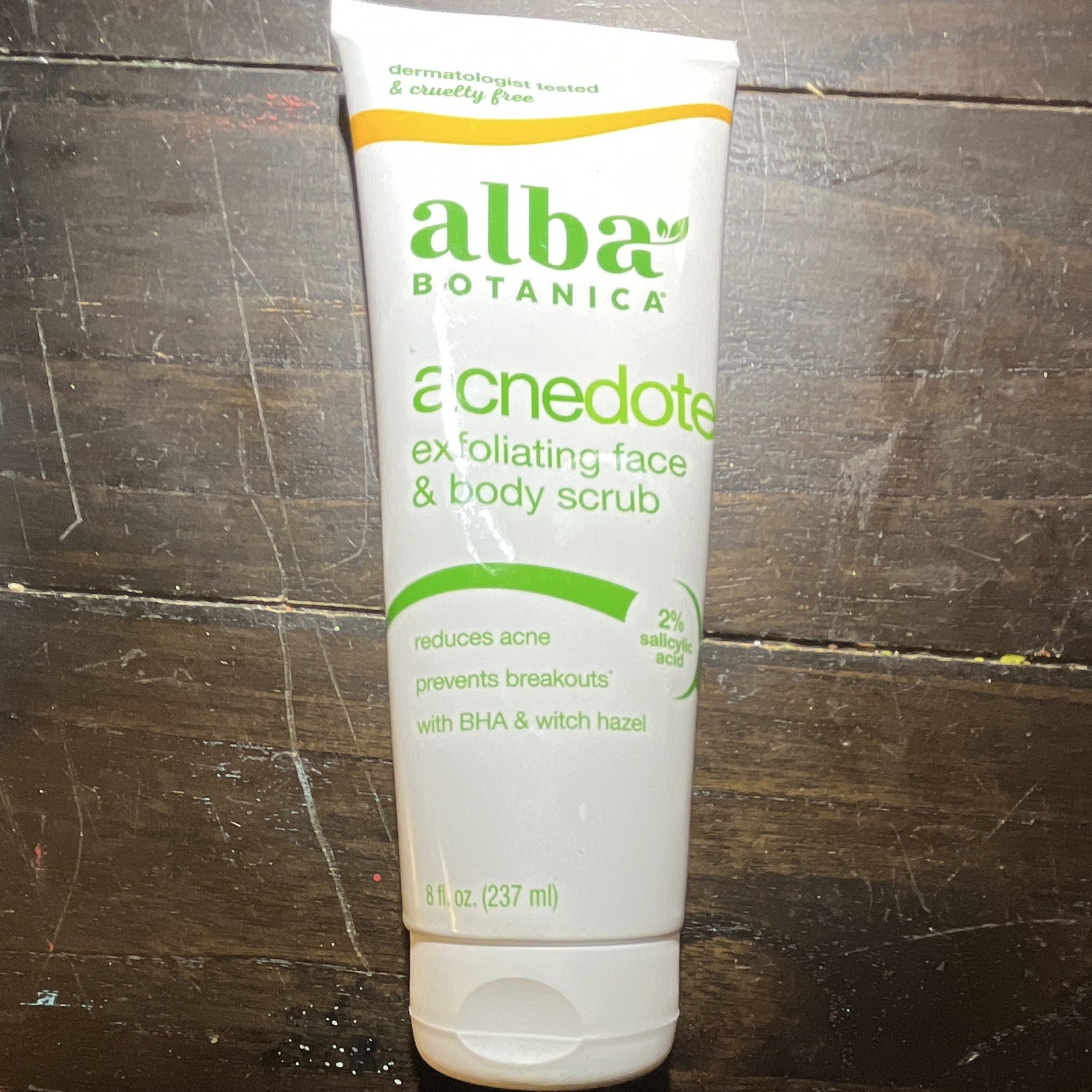 Alba Botanica Acnedote Exfoliating Face & Body Scrub Salicylic Acid 8 fl oz