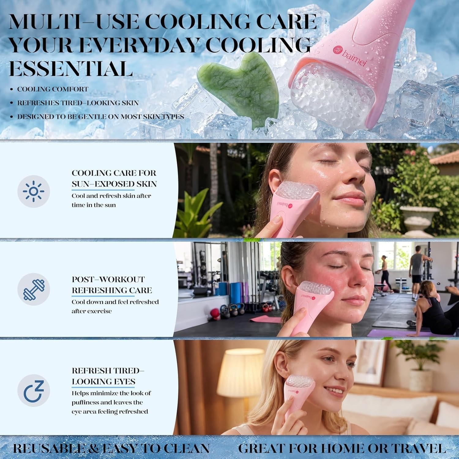 Cooling IcyMe Gua Sha & Ice Roller Set: Perfect for All Skin Types & Self-Care