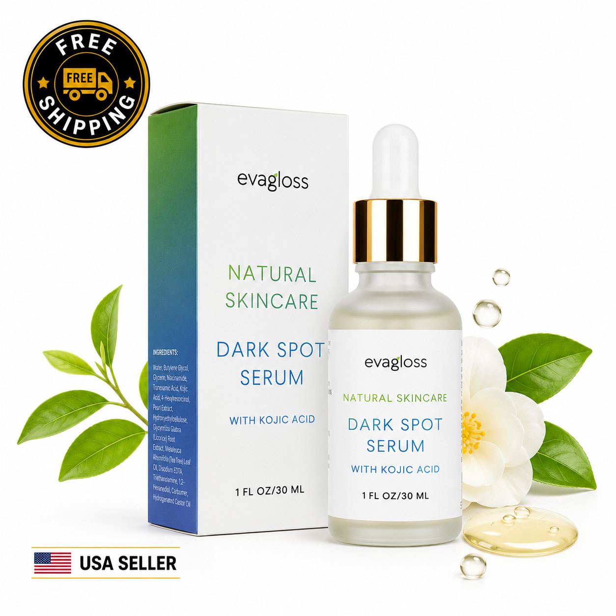 Dark Spot Serum Evagloss Natural Skincare with Kojic Acid 30ml