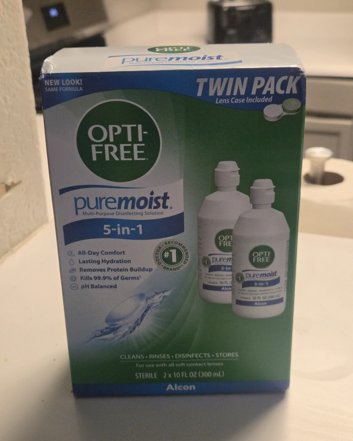 OPTI-FREE Puremoist Multipurpose Contact Lens Solution 2×10 fl oz w/ Case