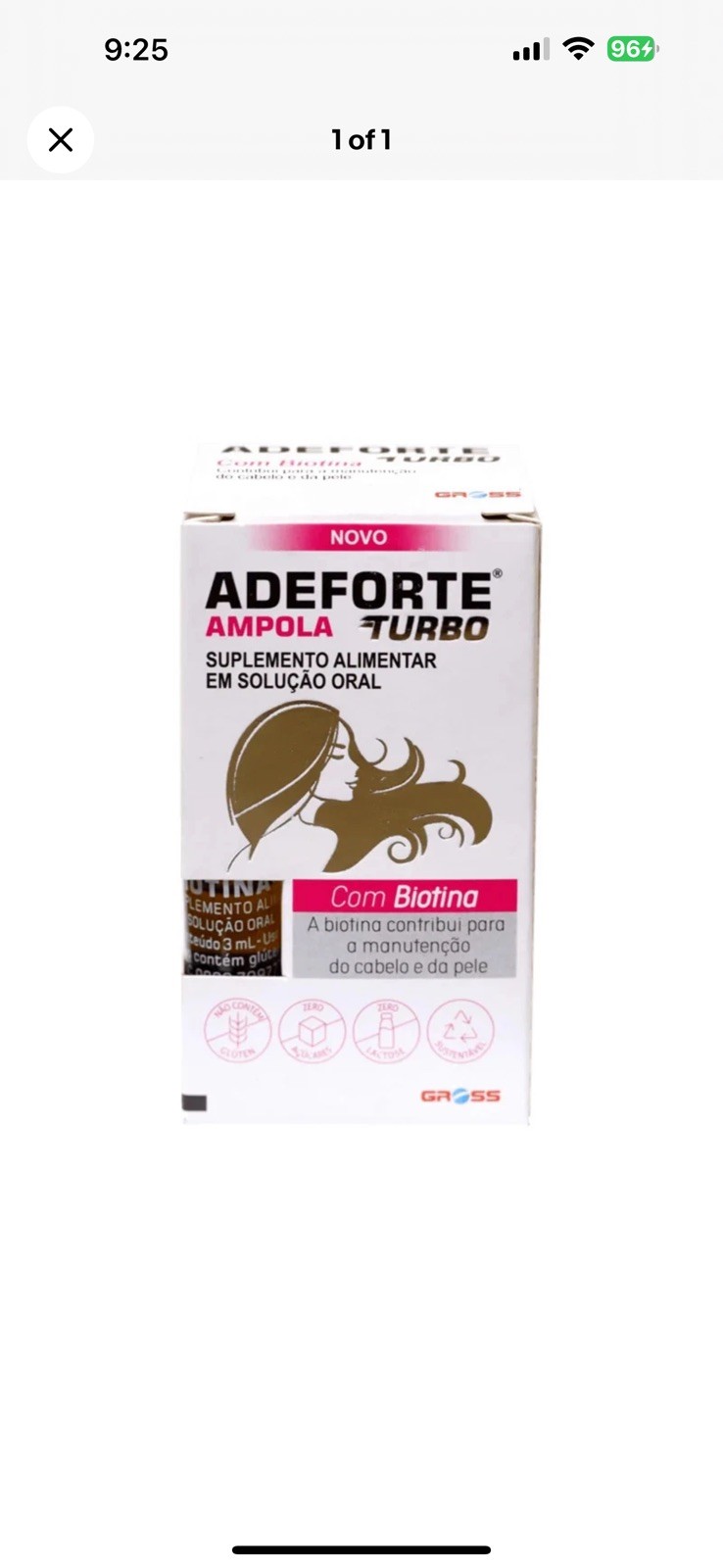 Adeforte Turbo Ampola Suplemento Biotina Vitaminas 3ml