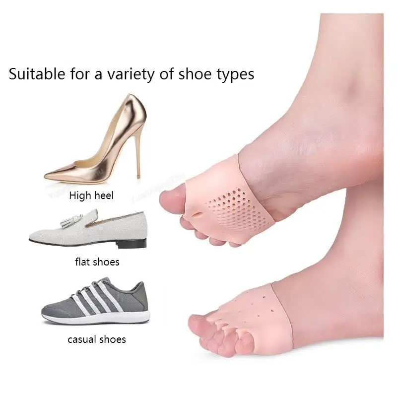 2PCS Bunion Toe Corrector Silicone Orthotics Straightener Separator Forefoot Pad