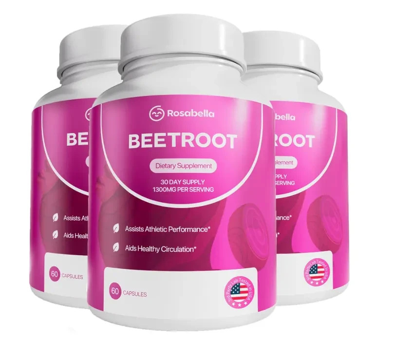 30-day supply Rosabella Organic Beet Root Capsules – 1300mg Beet Root