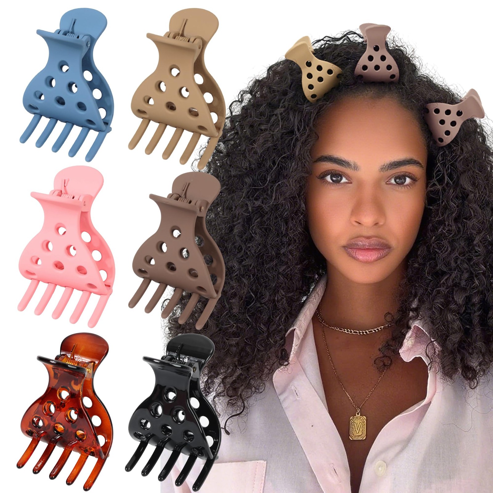Root Lifting Hair Clips for Volume – 1 Count (Pack of 6), round dot 6 colors