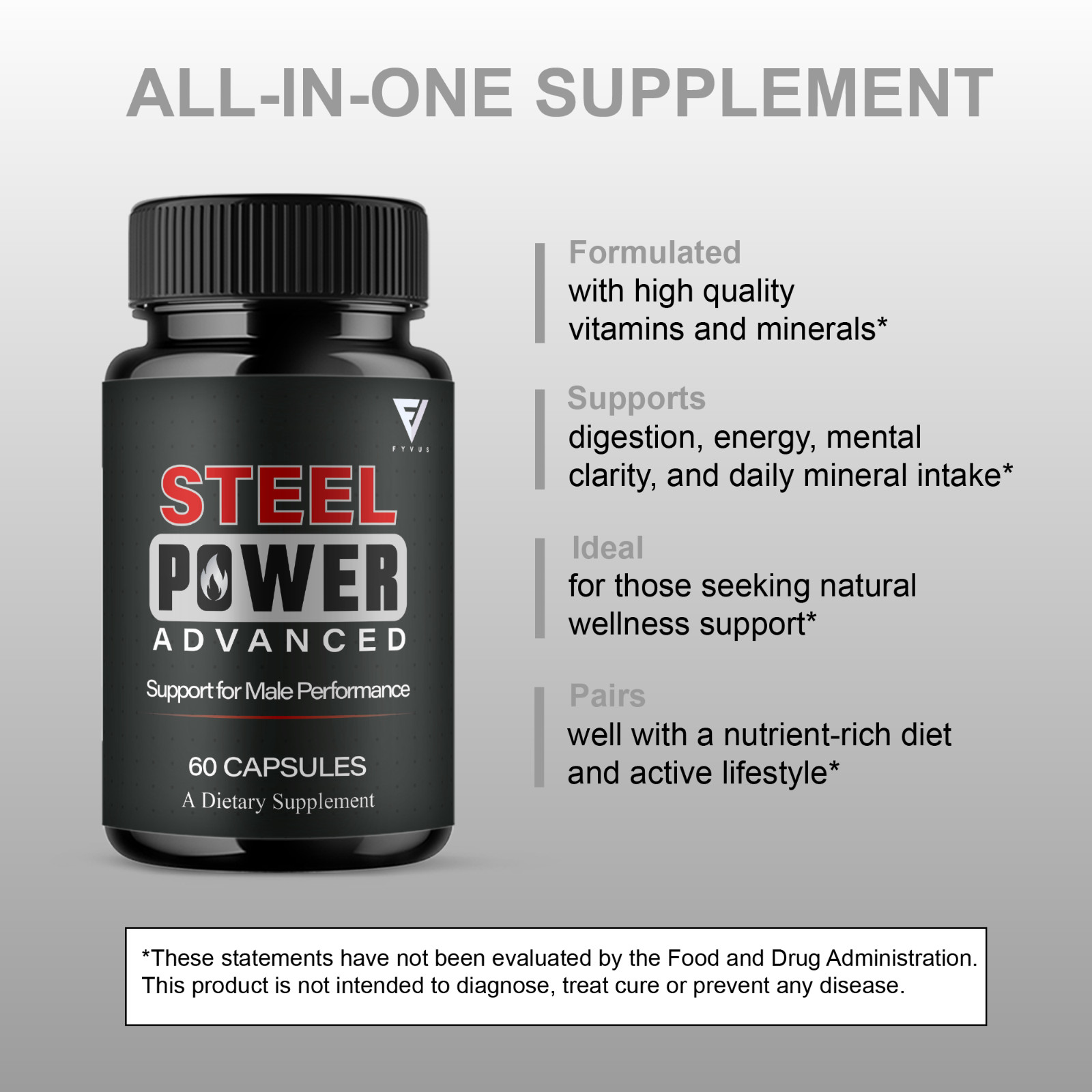 (2 Pack) Steel Power Advanced Performance Supplement, Steel Power (120 Capsules)