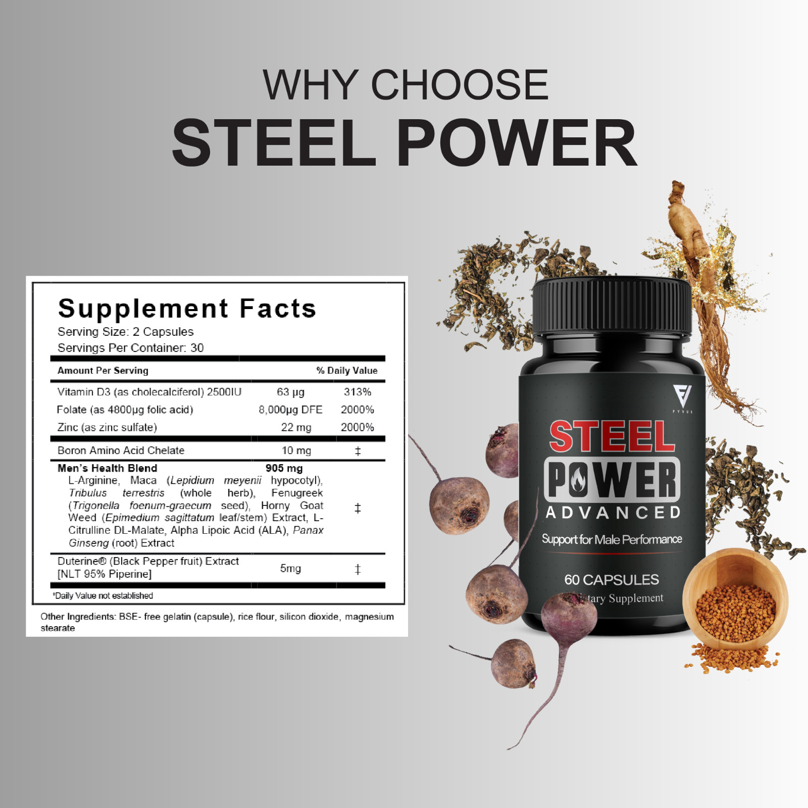 (2 Pack) Steel Power Advanced Performance Supplement, Steel Power (120 Capsules)