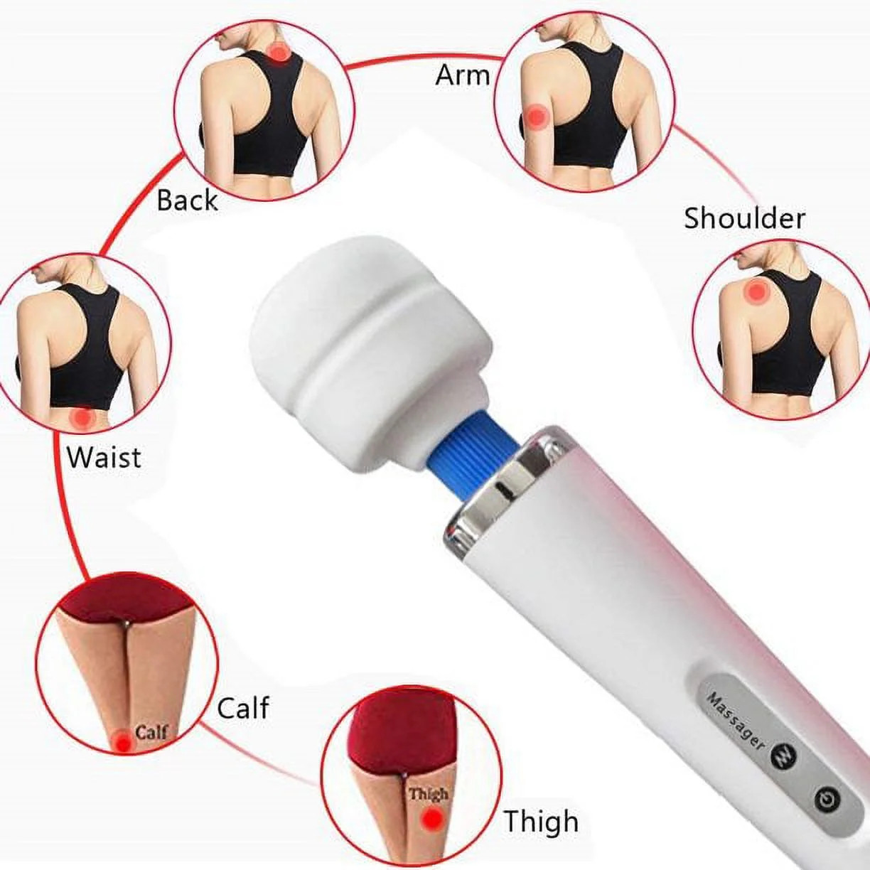 Wired Powerful Handheld Electric Back Massager,Strong Personal Vibrations Massag