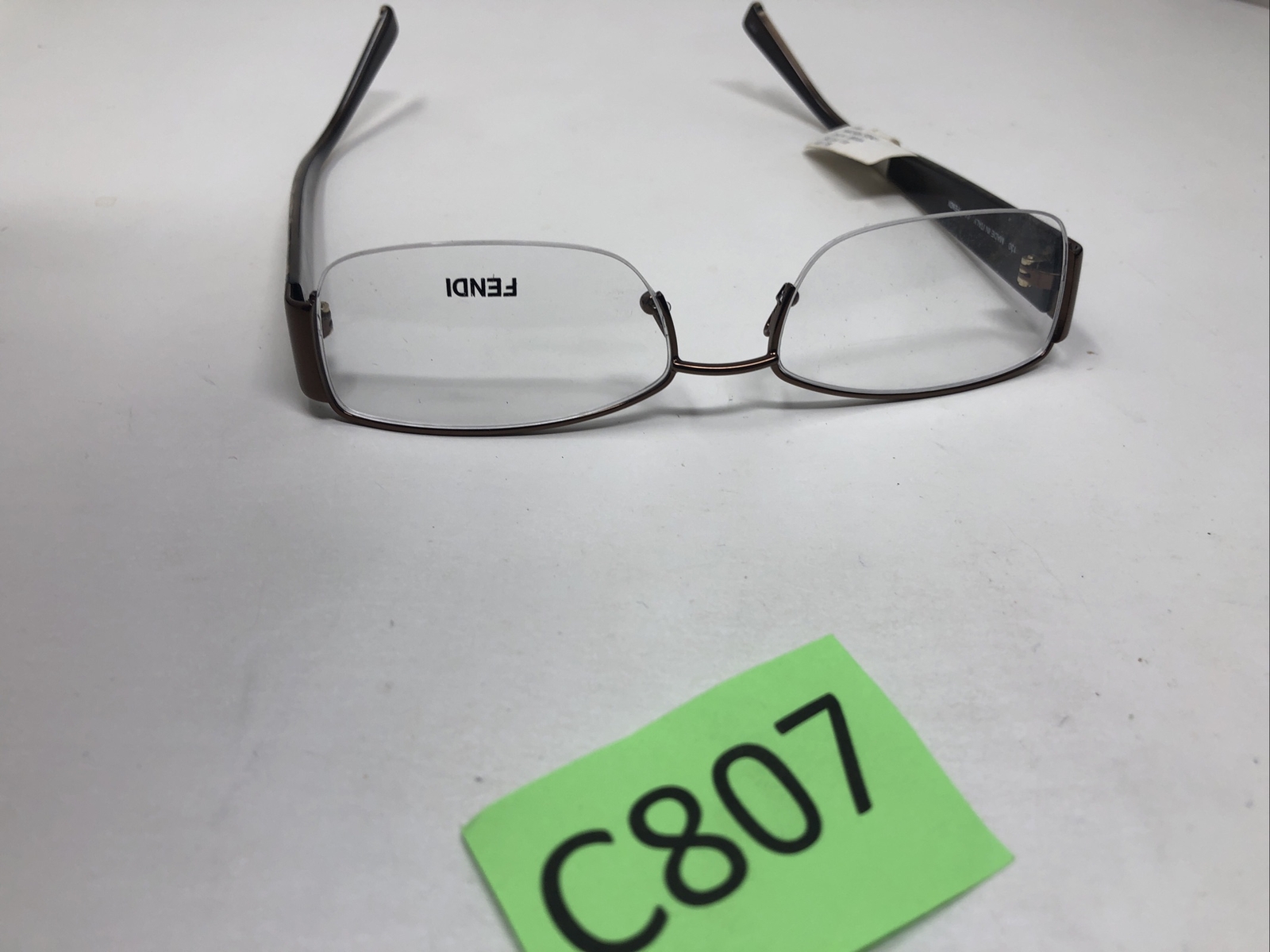 FENDI EYEGLASSES FRAME F984 53-17-130 210 BROWN HALF RIMLESS C807