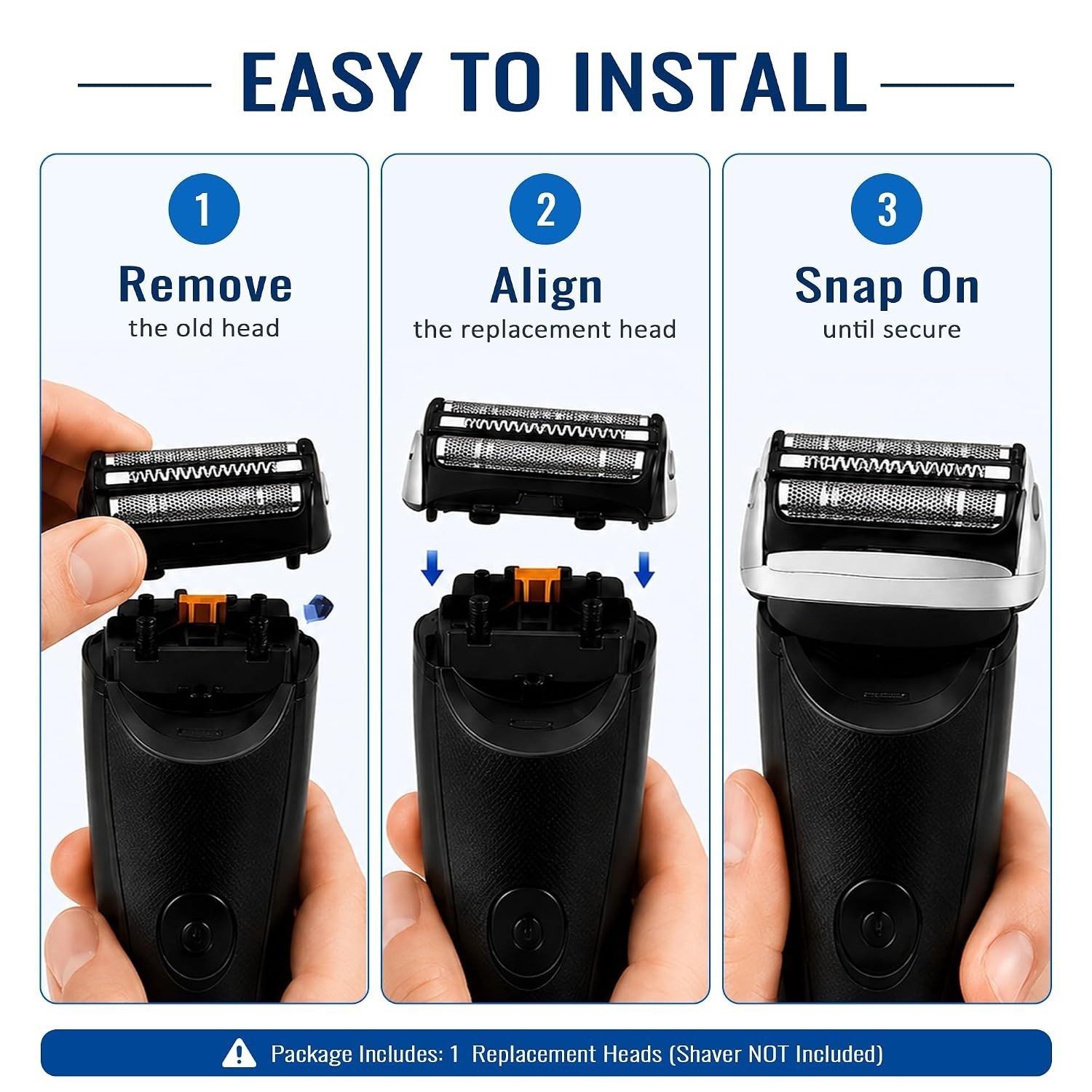 1-Pack 94M Shaver Replacement Blade for Braun Series 9 Silver Foil and Cutter
