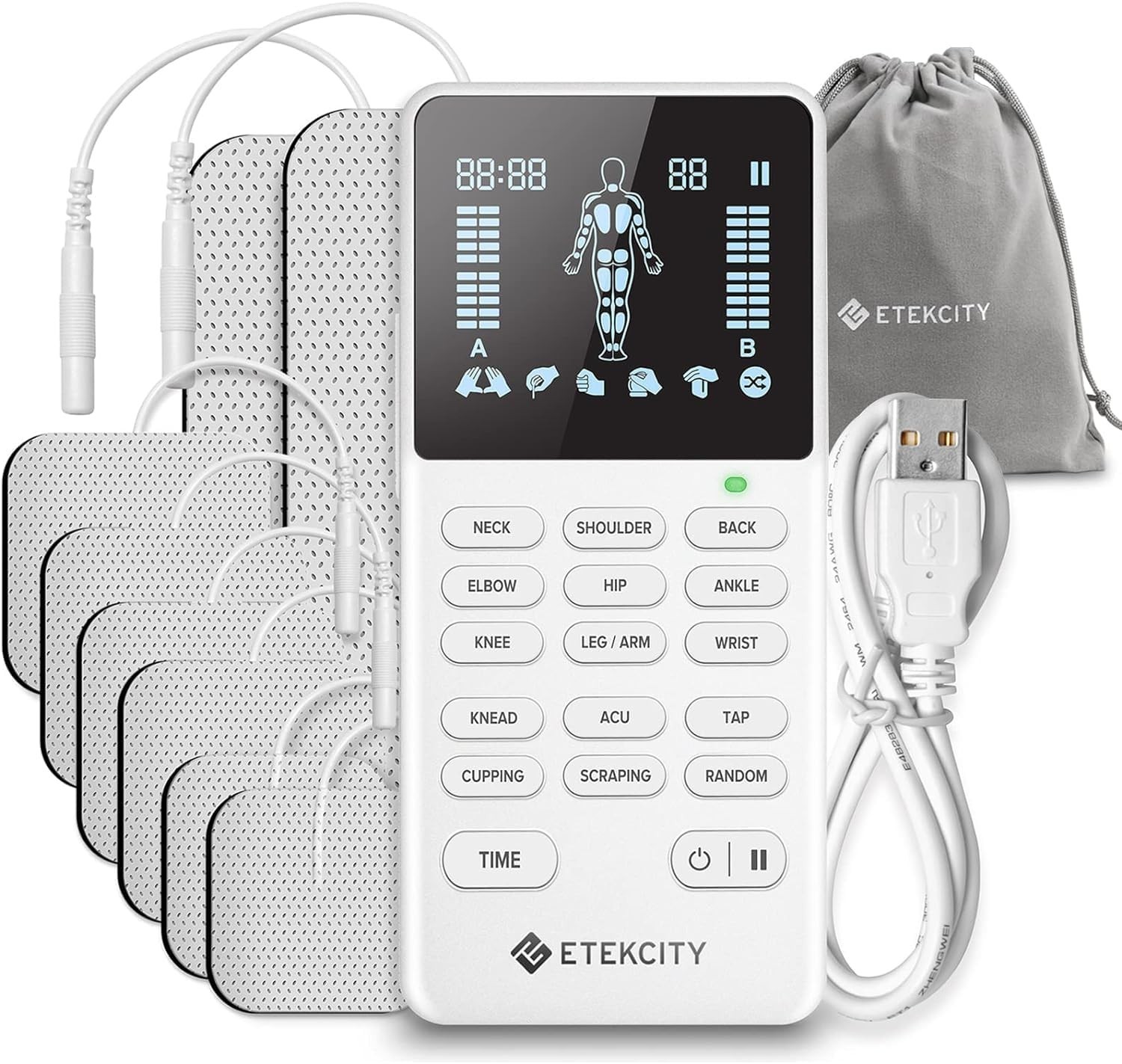 Etekcity TENS Unit ETU-134 Kit Muscle Stimulater and Pain relieving Set