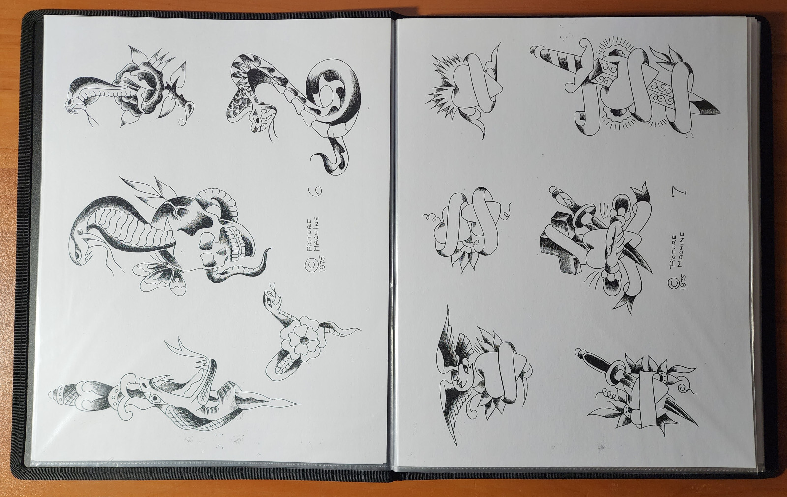 1975 Picture Machine Spaulding Rogers Traditional Vintage Tattoo Flash Book 1-50