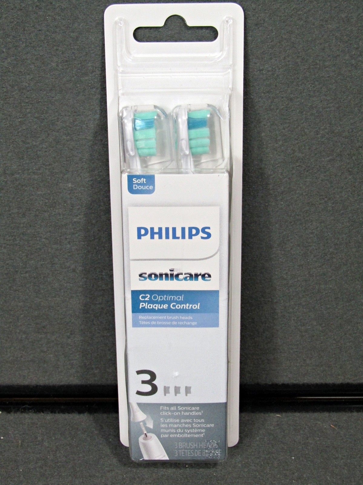 3 New Philips Sonicare C2 Optimal Plaque Control Toothbrush Heads Made in USA