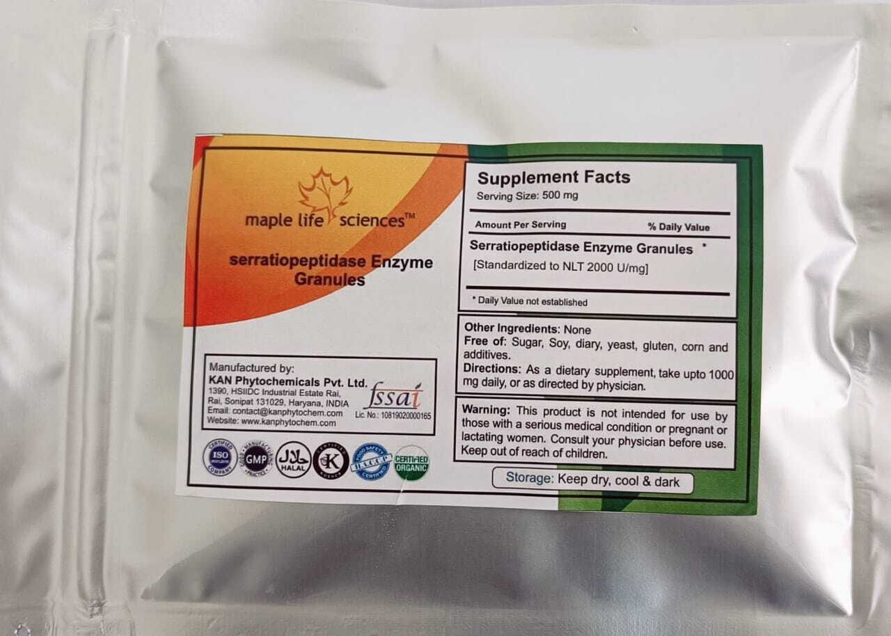 Serratiopeptidase 2000 U/mg Enzyme Granules High potency of Enzyme