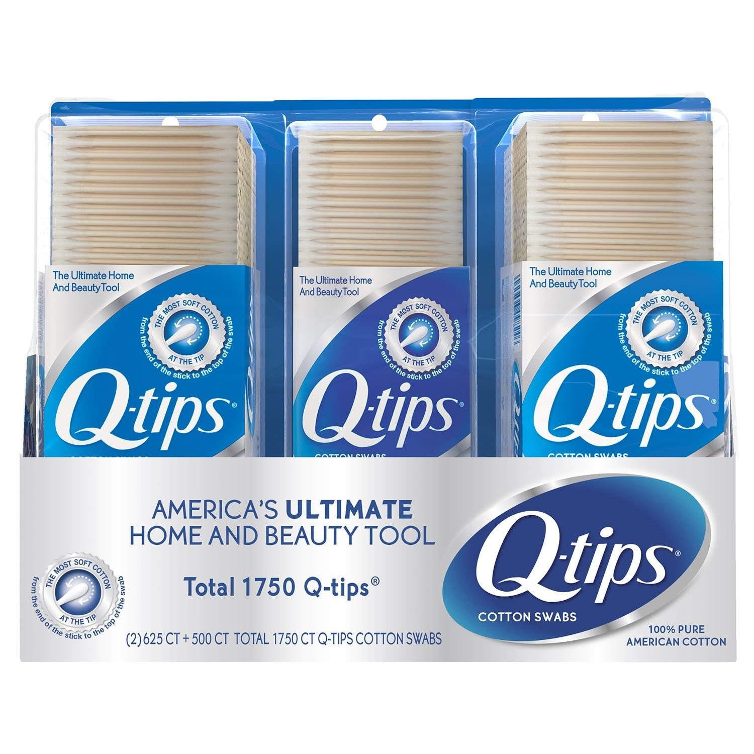 Q-tips Cotton Swabs 1750 Count Original Paper Sticks Soft & Strong