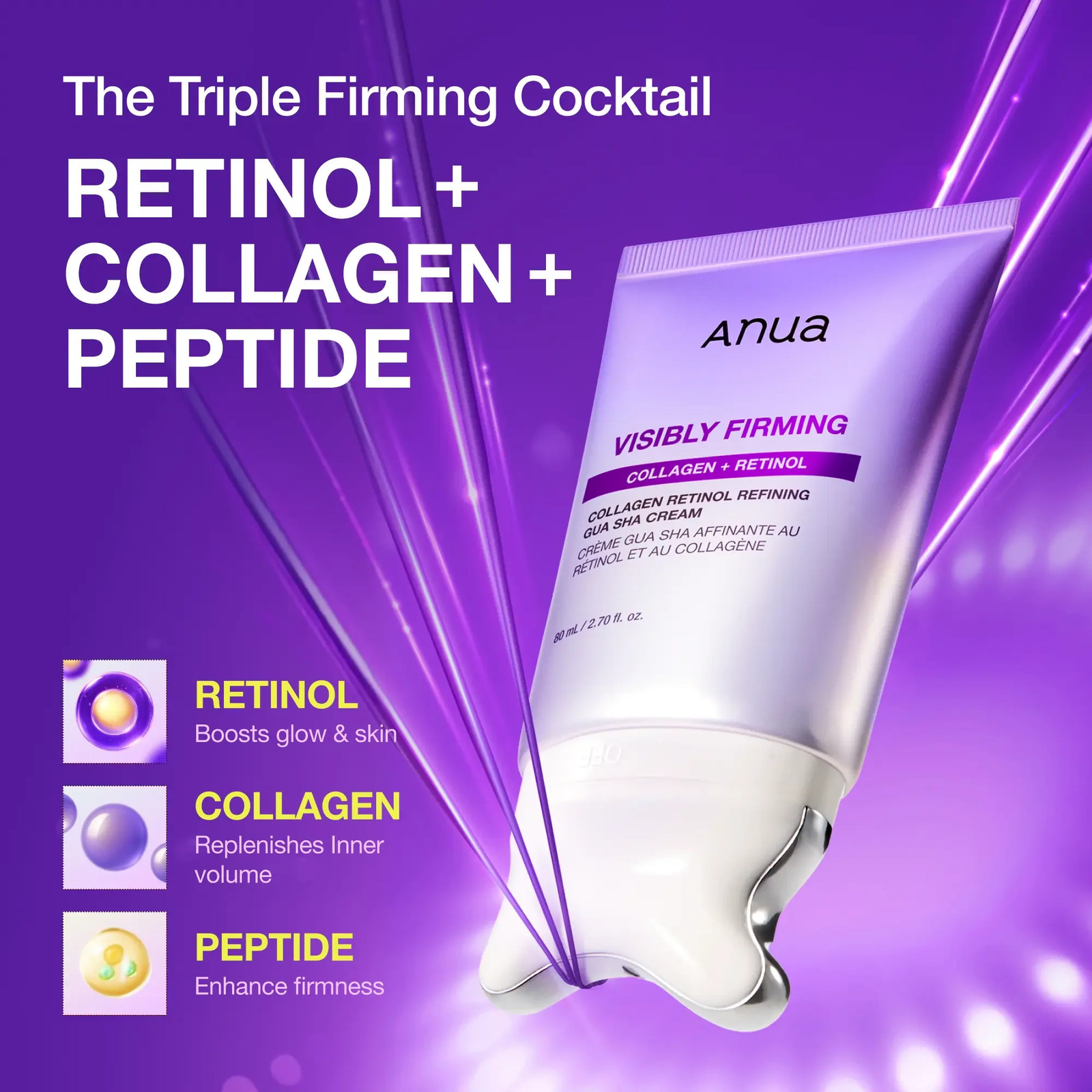 Anua 2-In-1 Collagen Retinol Refining Guasha Lifting Cream