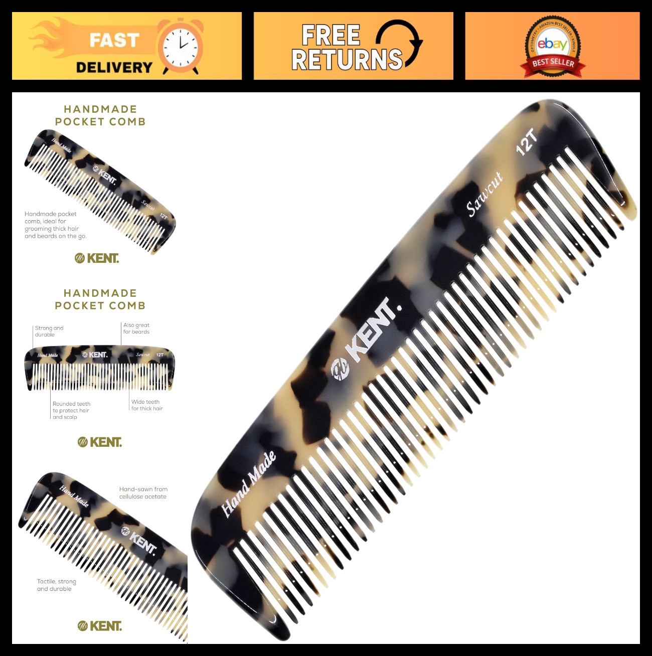 Handmade Wide Tooth Pocket Comb for Men, Women & Kids – Travel Beard Mustache Co