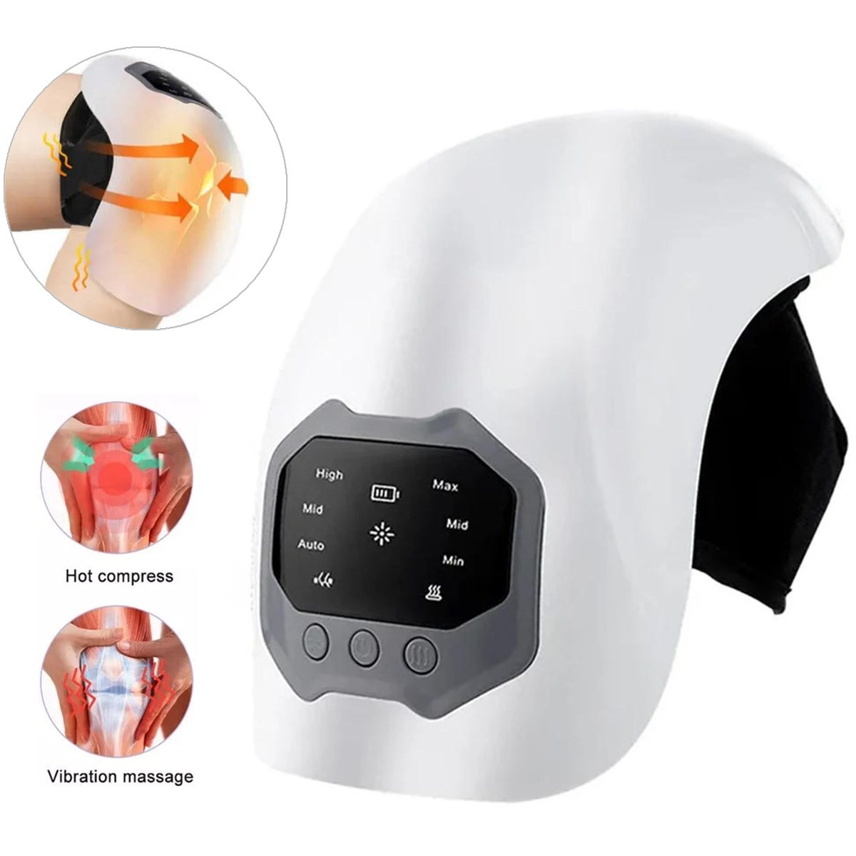 3-in-1 Cordless Knee Massager with Heat Vibration & Red Light Therapy Pain LED