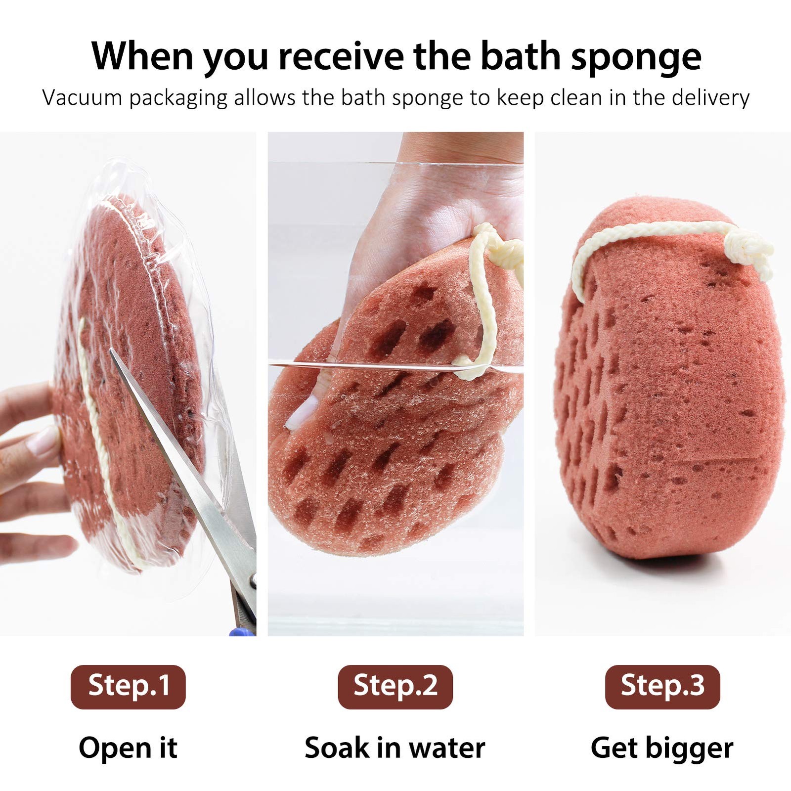 BAIMEI IcyMe Bath Sponge 2-Pack -Shower Loofah Body Scrubber with Gentle Exfo…