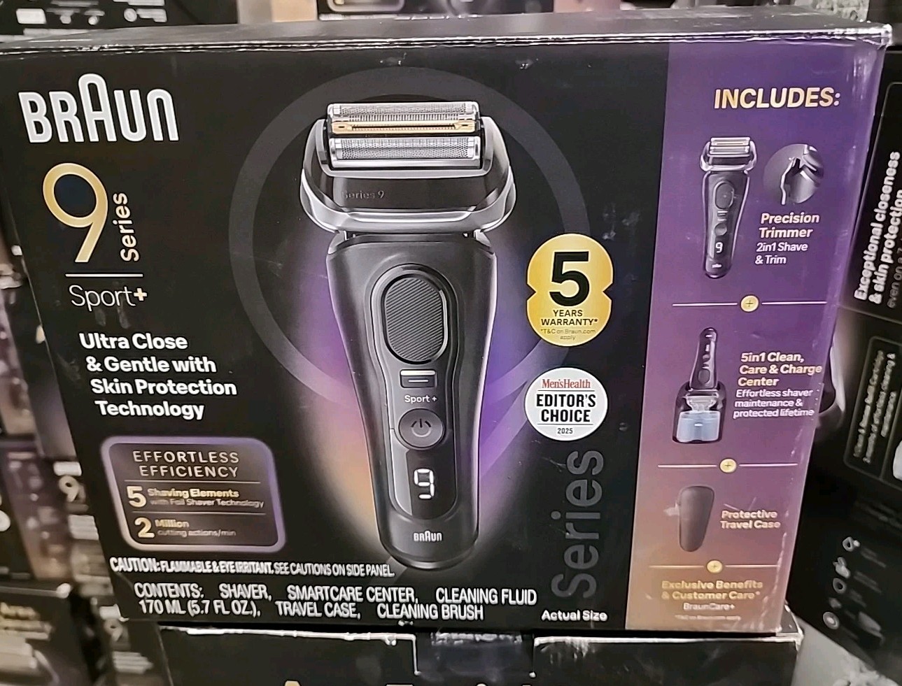 BRAUN Series 9 Sport + Electric Shaver Wet & Dry Clean & Charge System 9357CC