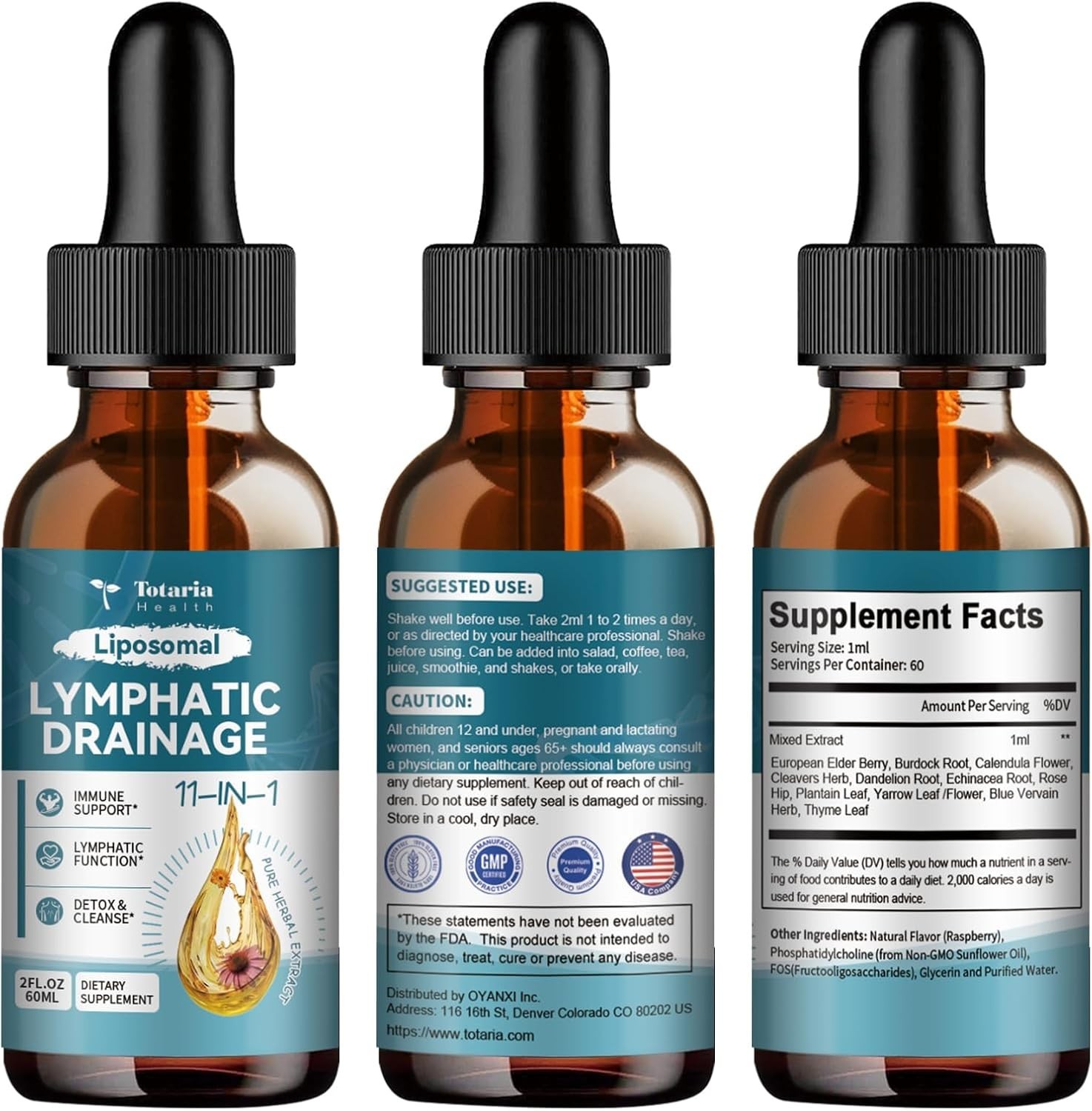 11-in-1 Liposomal Lymphatic Support – Organic Drops, 2 fl.oz
