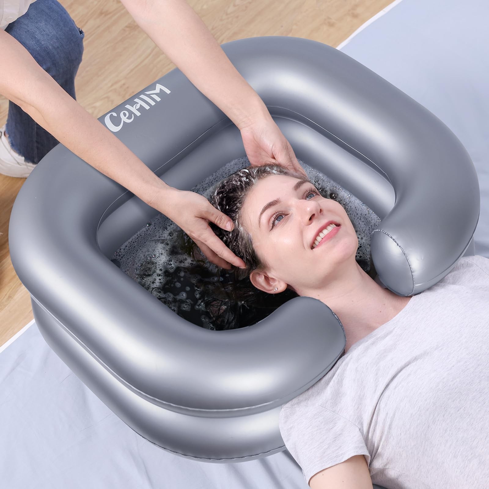 Inflatable Shampoo Basin Portable Shampoo Bowl, Hair Washing Basin for Bedridden
