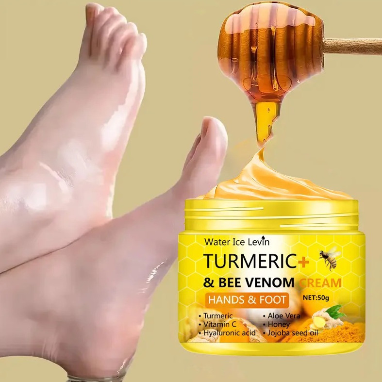 1pc Turmeric Bee Venom Foot & Hand Repair Cream 50g Moisturizer – NEW