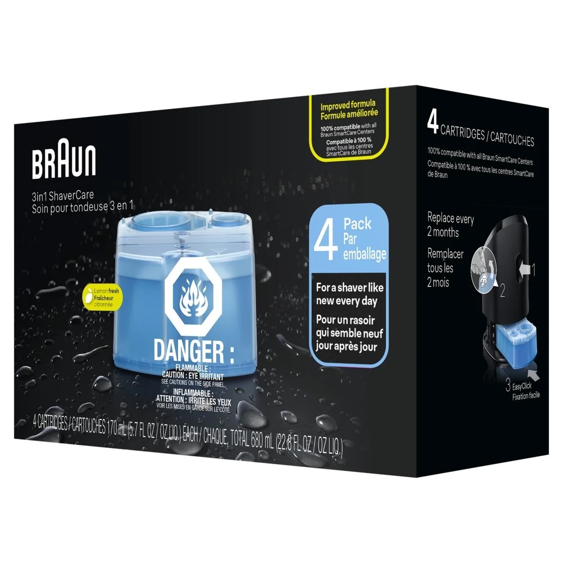 Braun Clean & Renew Refill Cartridges CCR – 22.8 fl oz (Pack of 4)