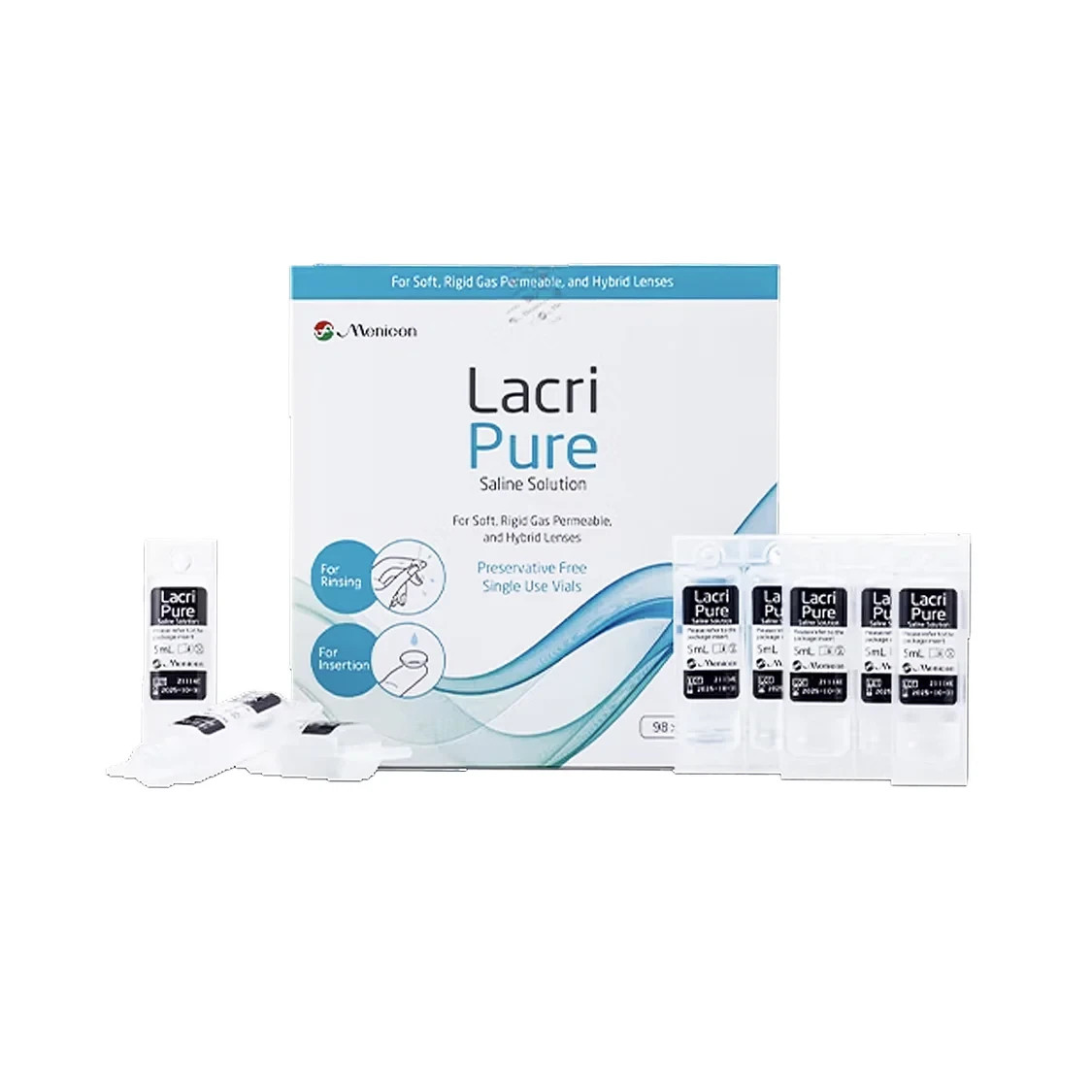 Menicon LacriPure Sterile Saline Solution 98 Vials for Scleral Contact Lenses