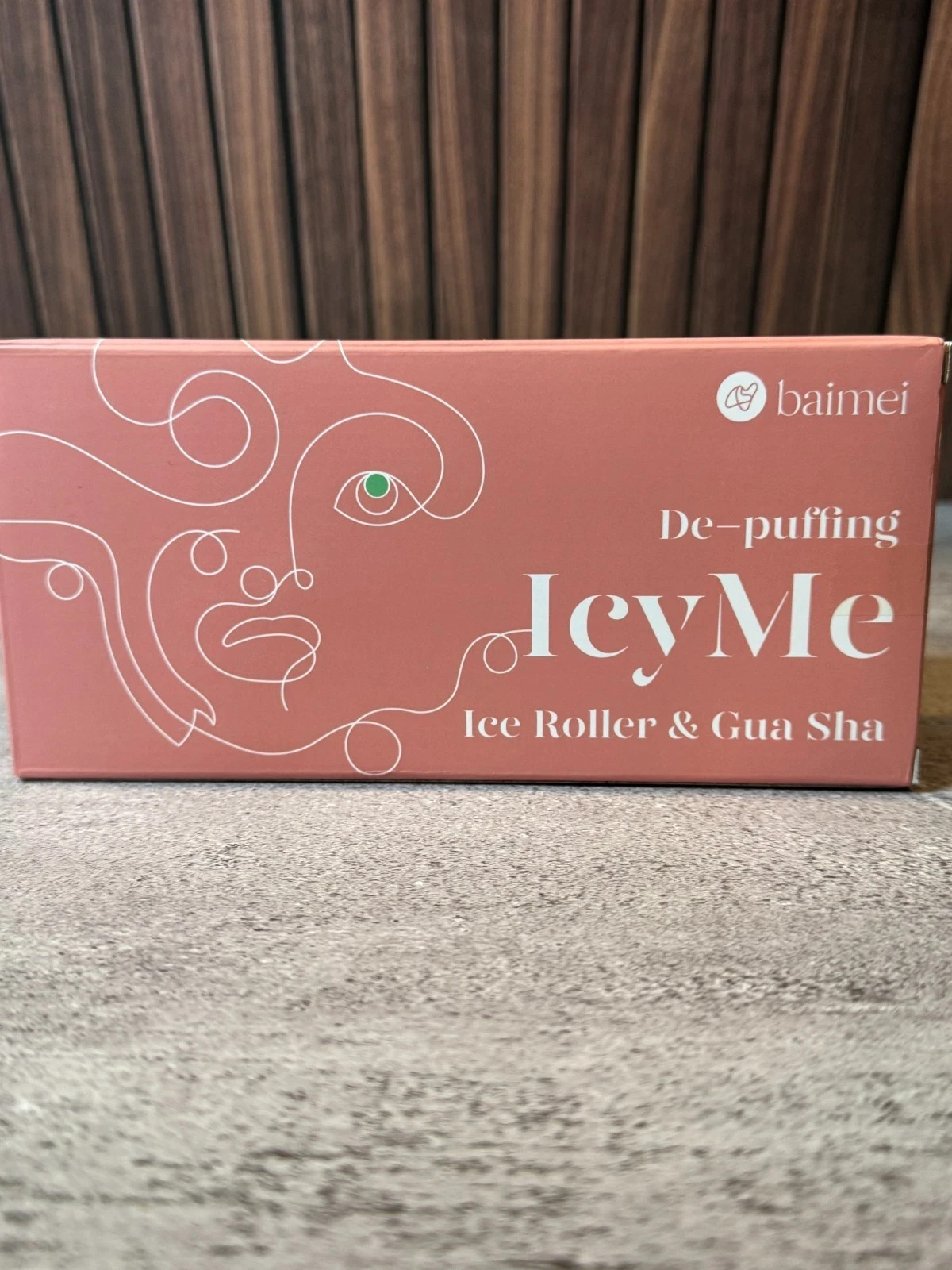 BAIMEI IcyMe Ice Roller & Gua Sha Set De-Puffing Pink Facial Skin Care New