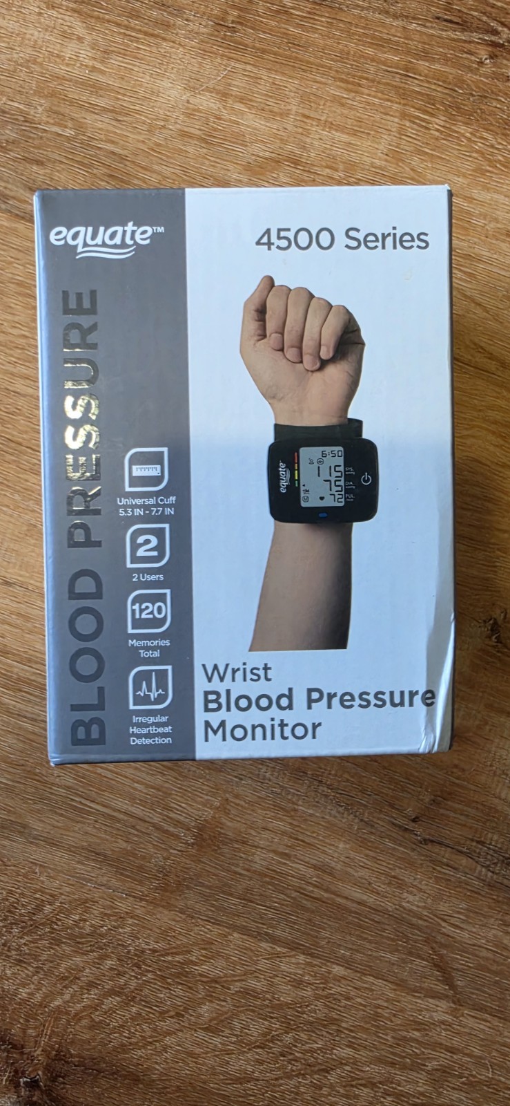 EQUATE 4500 Series Wrist Blood Pressure Monitor Universal Cuff Tested/Works