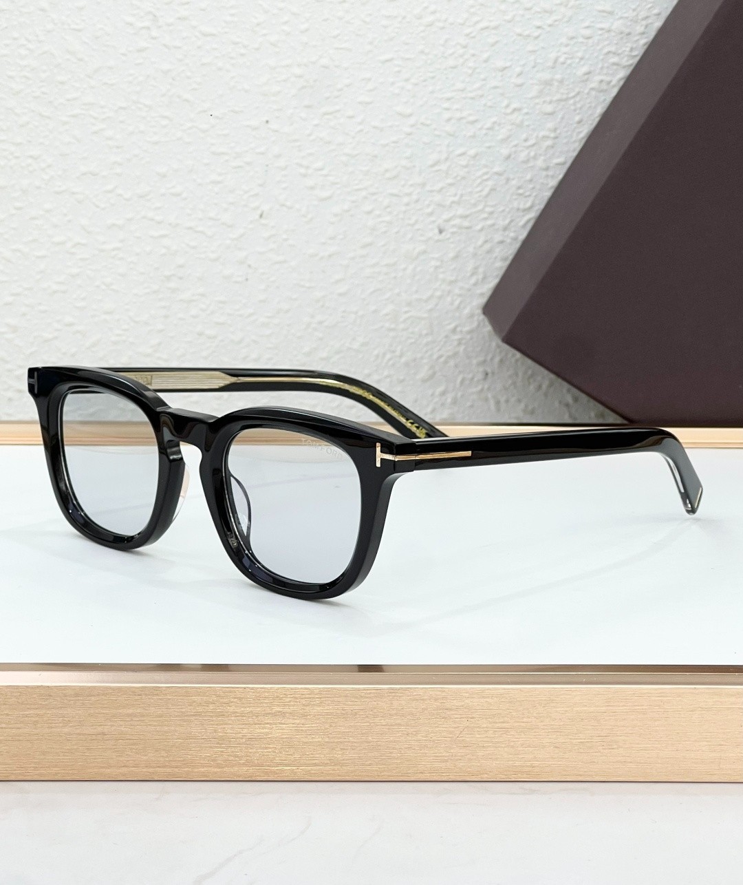 TOM FORD FT1326 Icon Square Black Clear 48口24-145 Eyeglasses New w/ Case