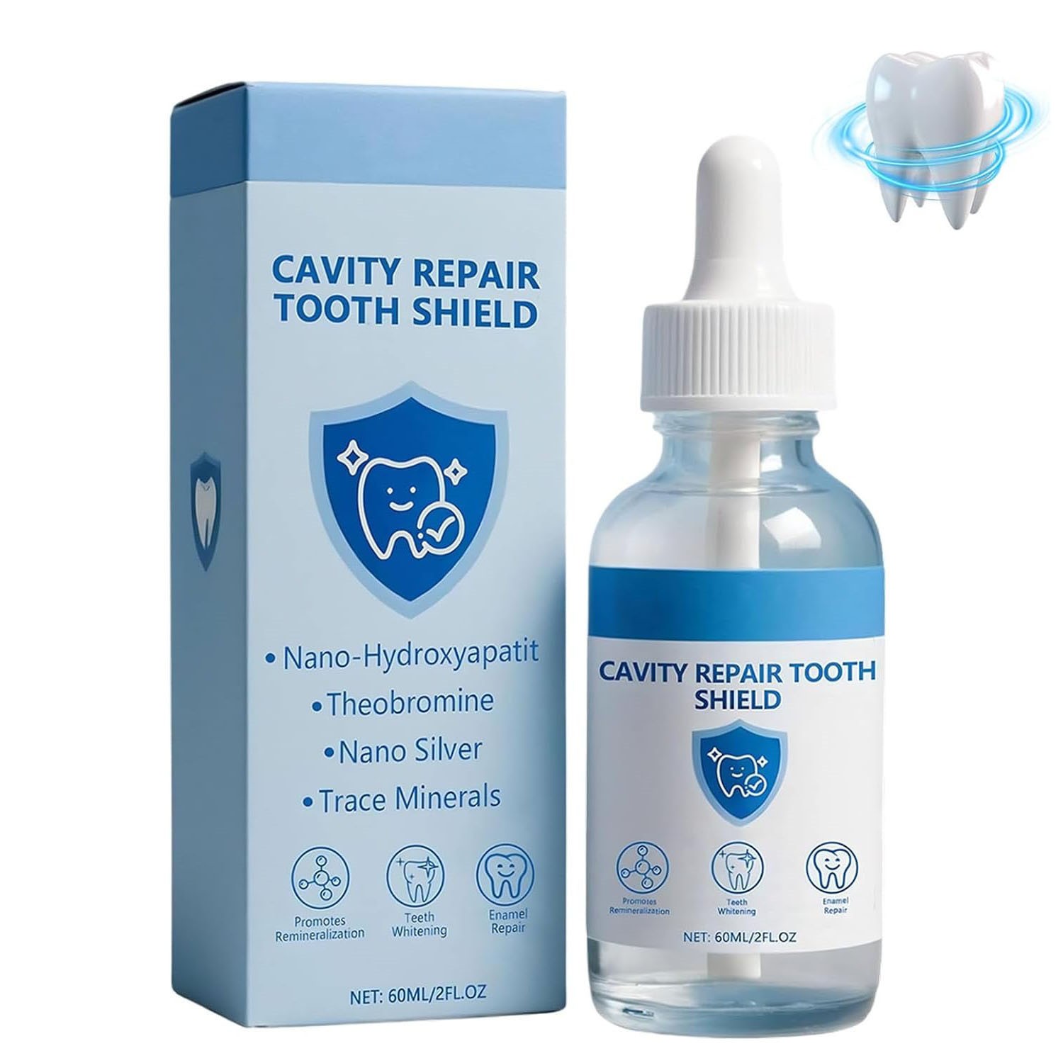 Cavity Healing Tooth Shield Liquid,Repair Cavities & Restore Tooth Enamel 2FL.OZ