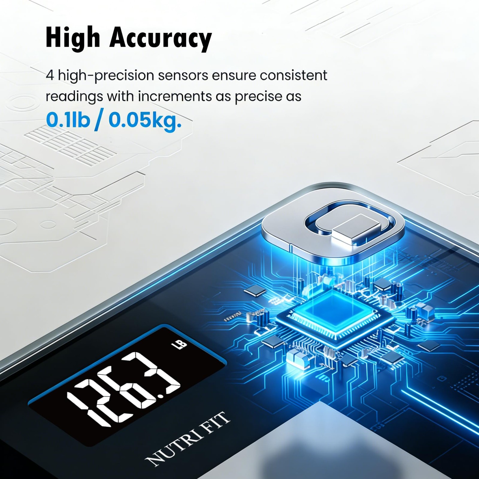 Digital Bathroom Scale for Body Weight, High Accuracy 0.1 lb Precision, 400 l…