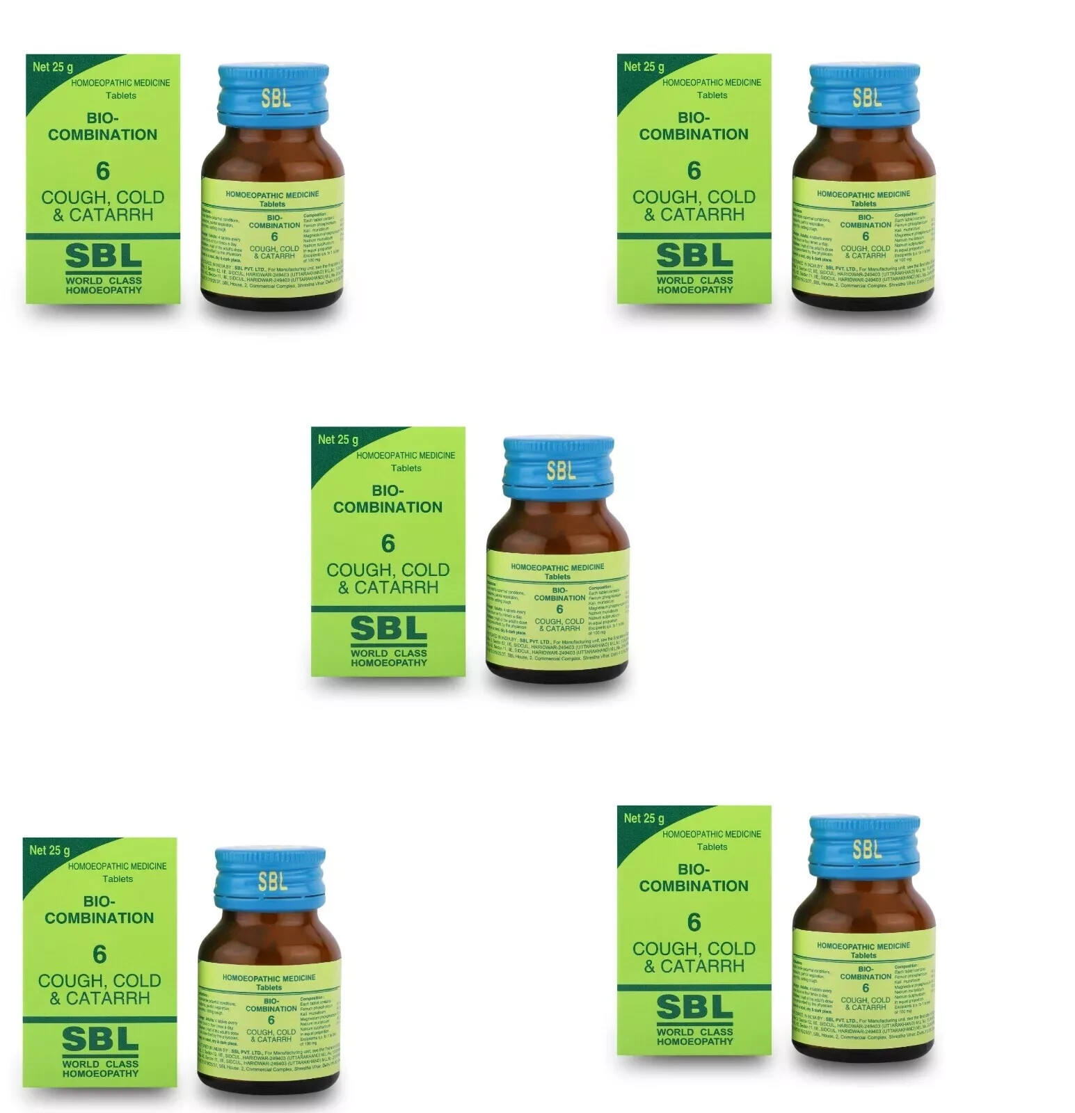 🌿SBL Bio-Combination 6 for Cough Relief 25g Bottle Pack of 5, Exp 2029 🌿