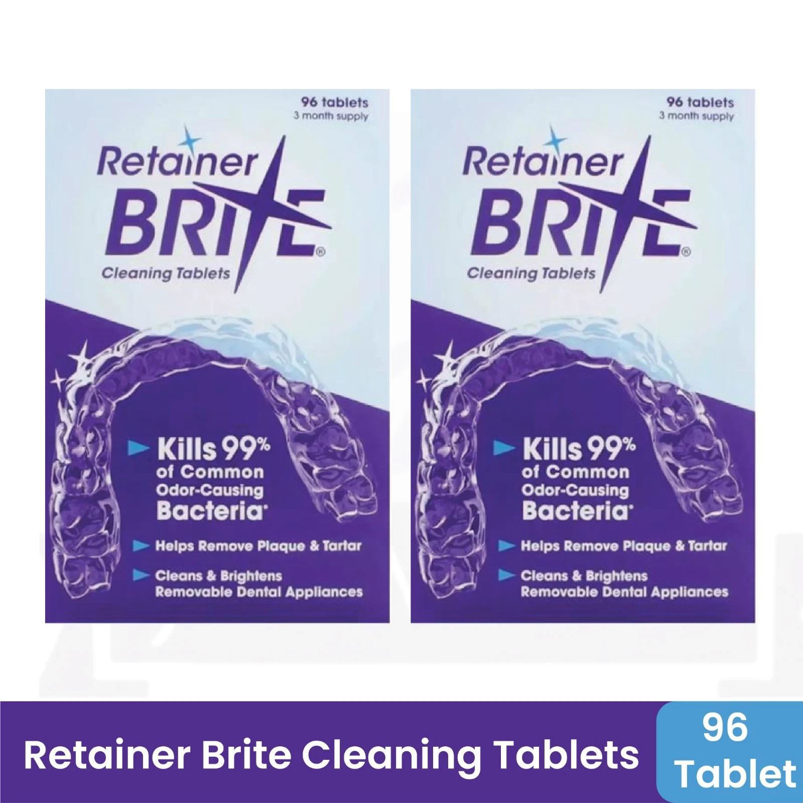 Retainer Brite Box Tablets 96ct-Pack Of 2 Free Shipping
