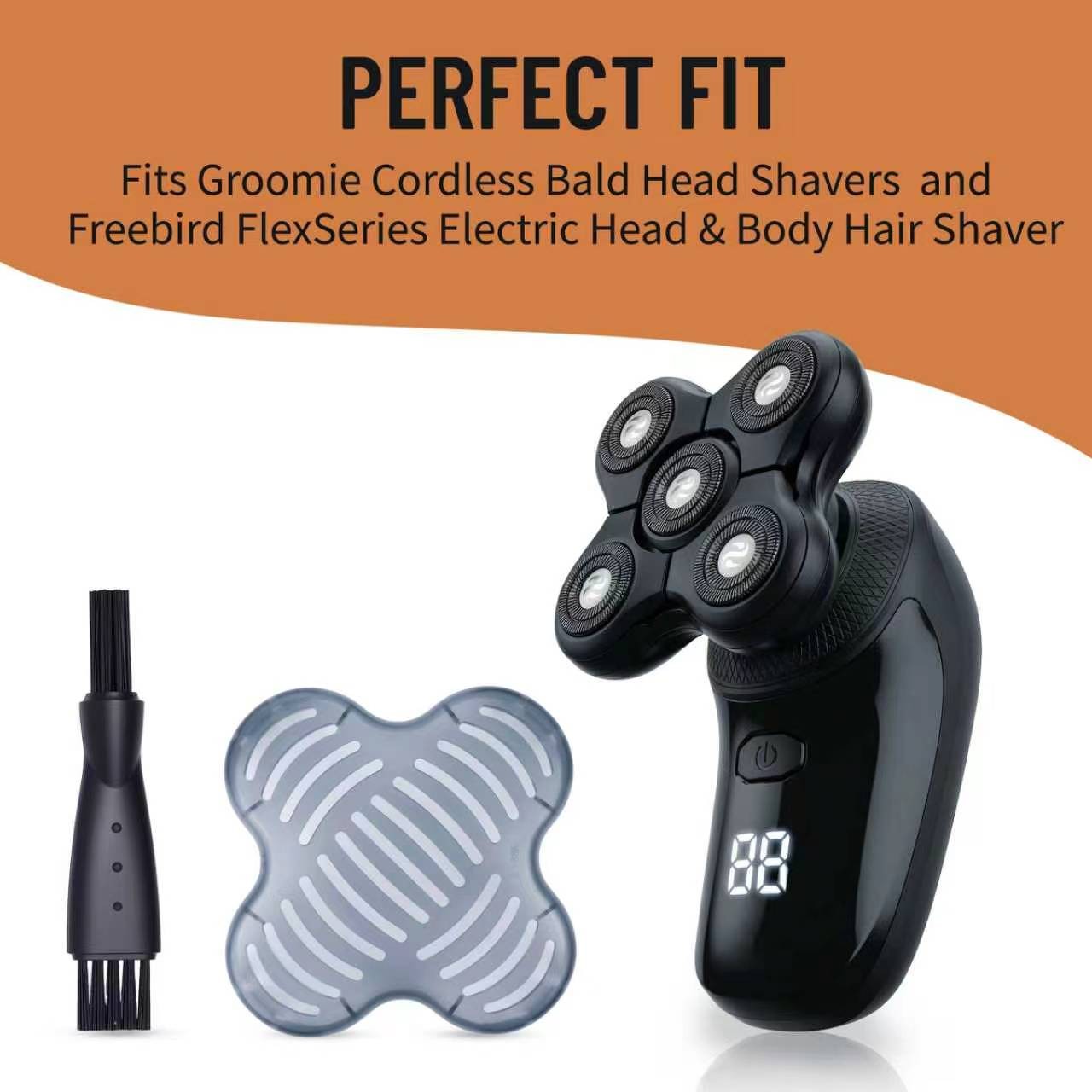 2PACK Replacement Heads Compatible with Groomi BaldiePro Head Shaver