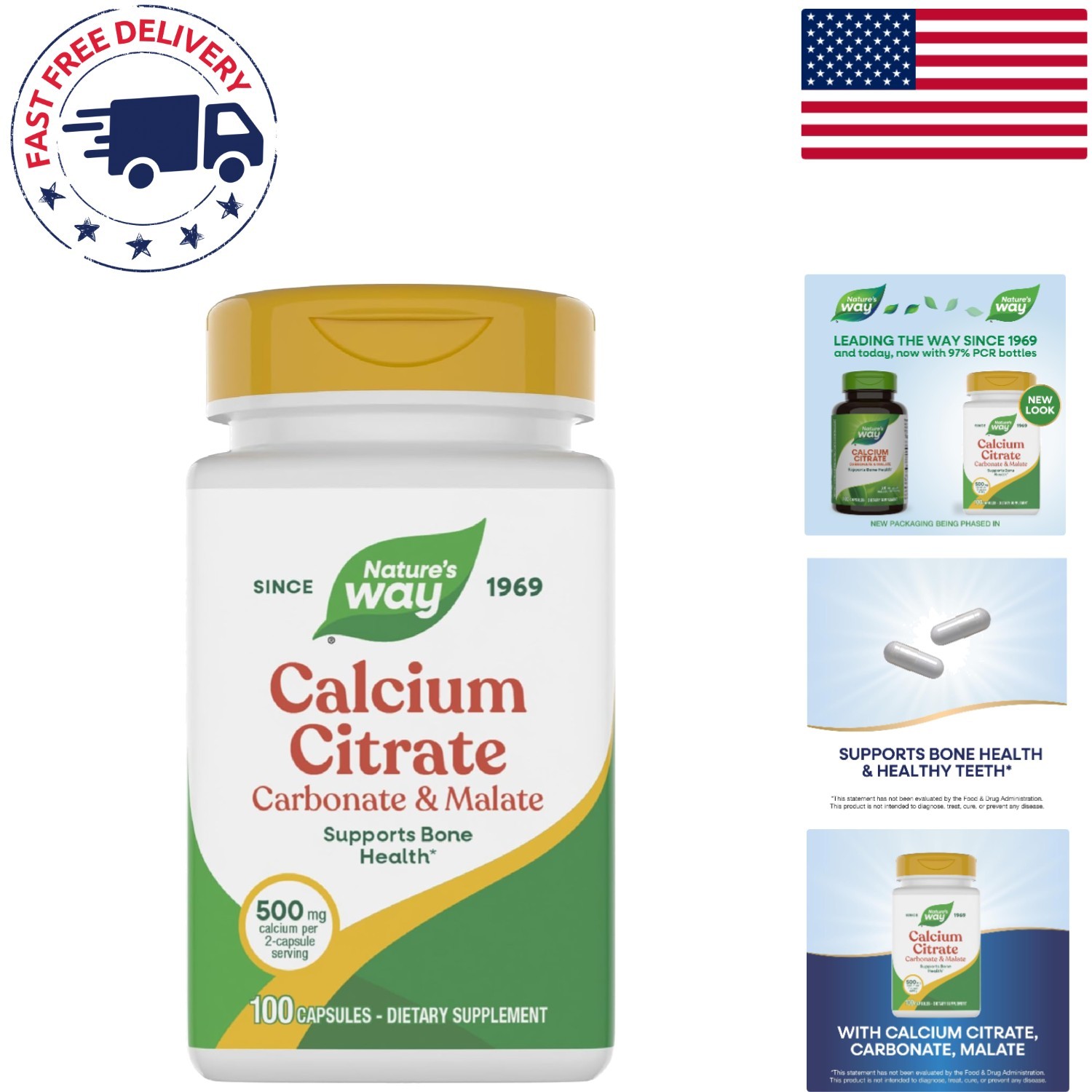 Comprehensive Bone Health Supplement – Calcium Blend 500mg | 100 Capsules