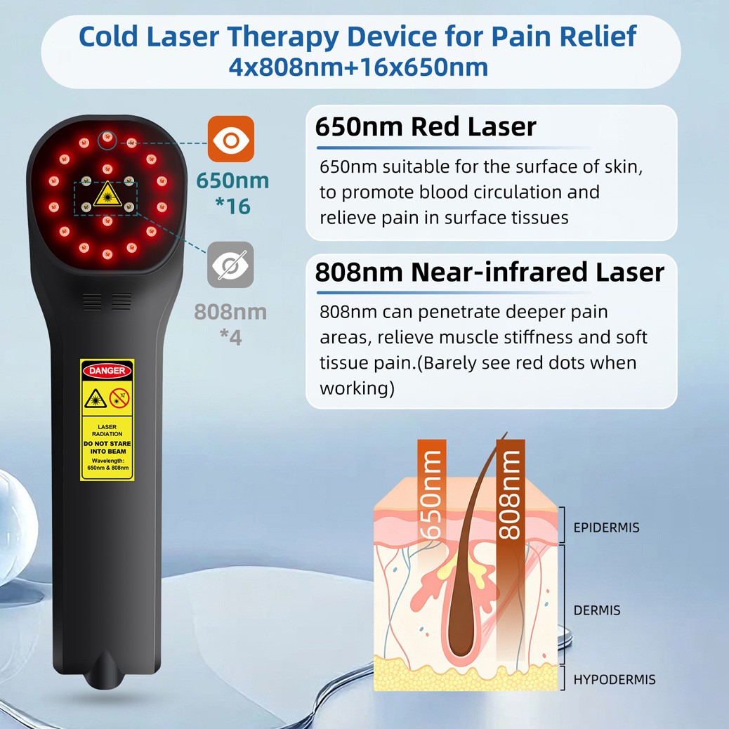 808mW Physiotherapy Cold Laser Infrared Red Light Therapy For Neck Pain Relief